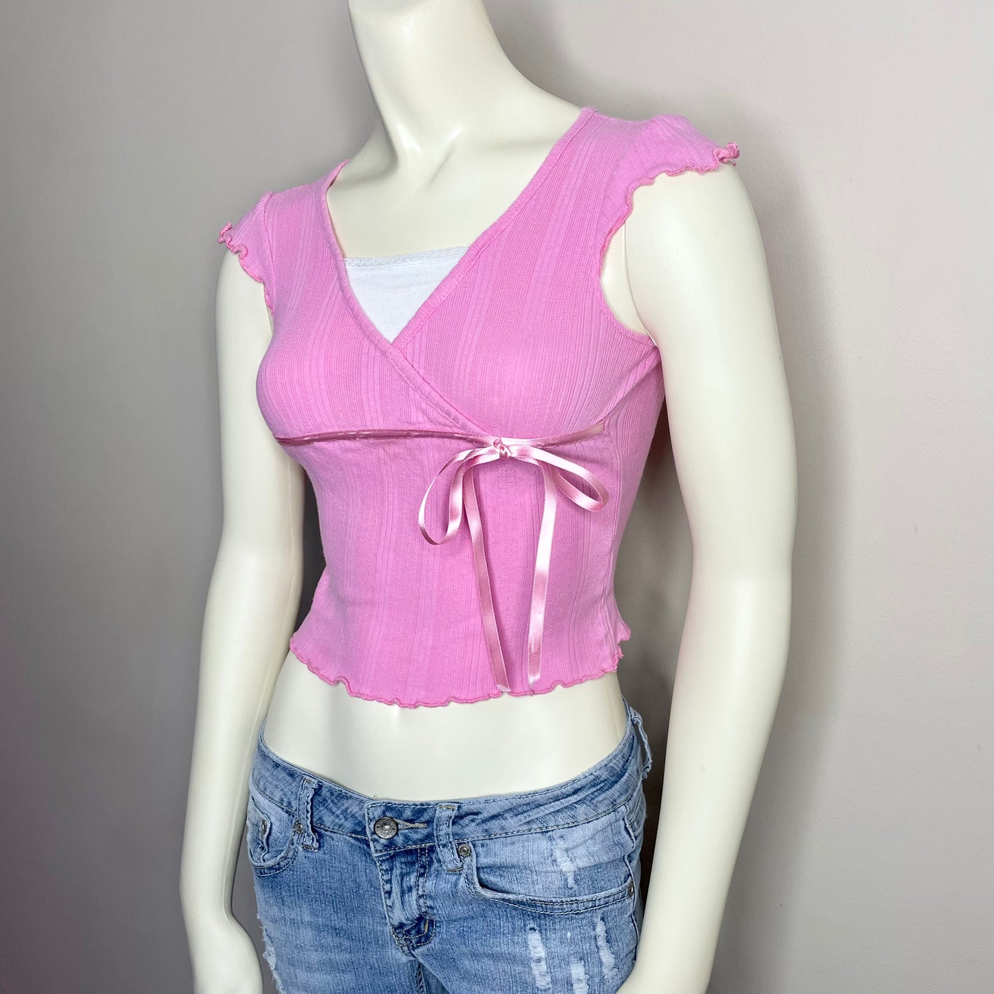 just a girl pink babydoll top XXS