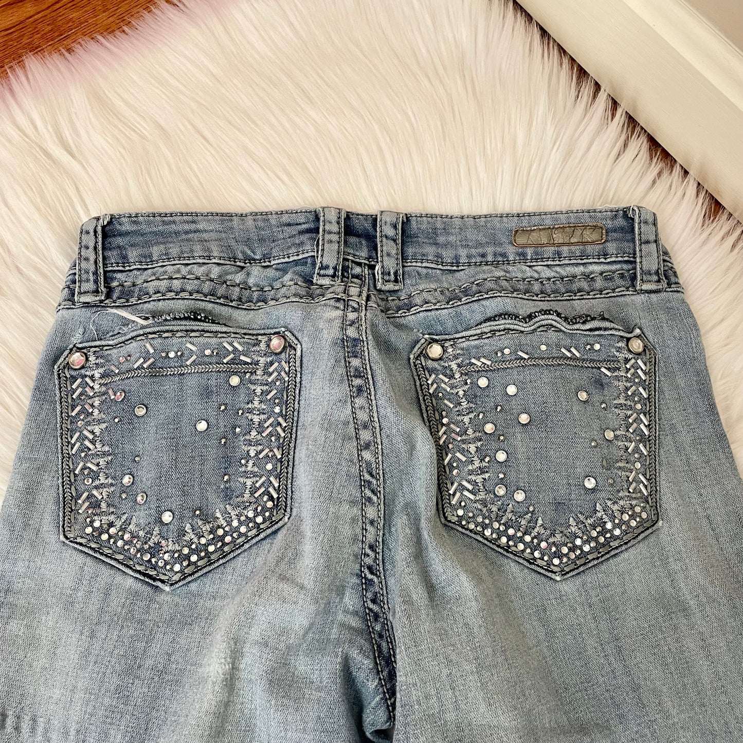 #newitem wrangler studded boot cut jeans 5