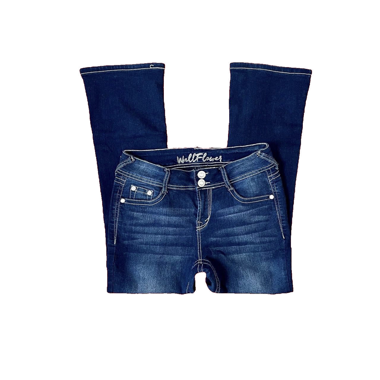 wallflower y2k embroidered flare jeans