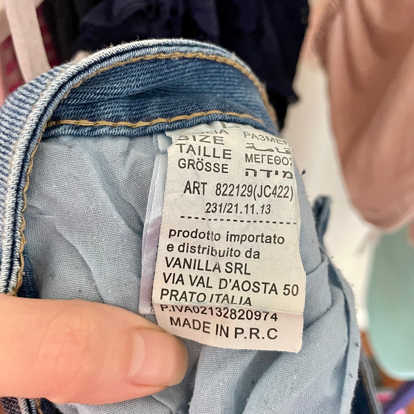 styled italy micro mini jean skirt L
