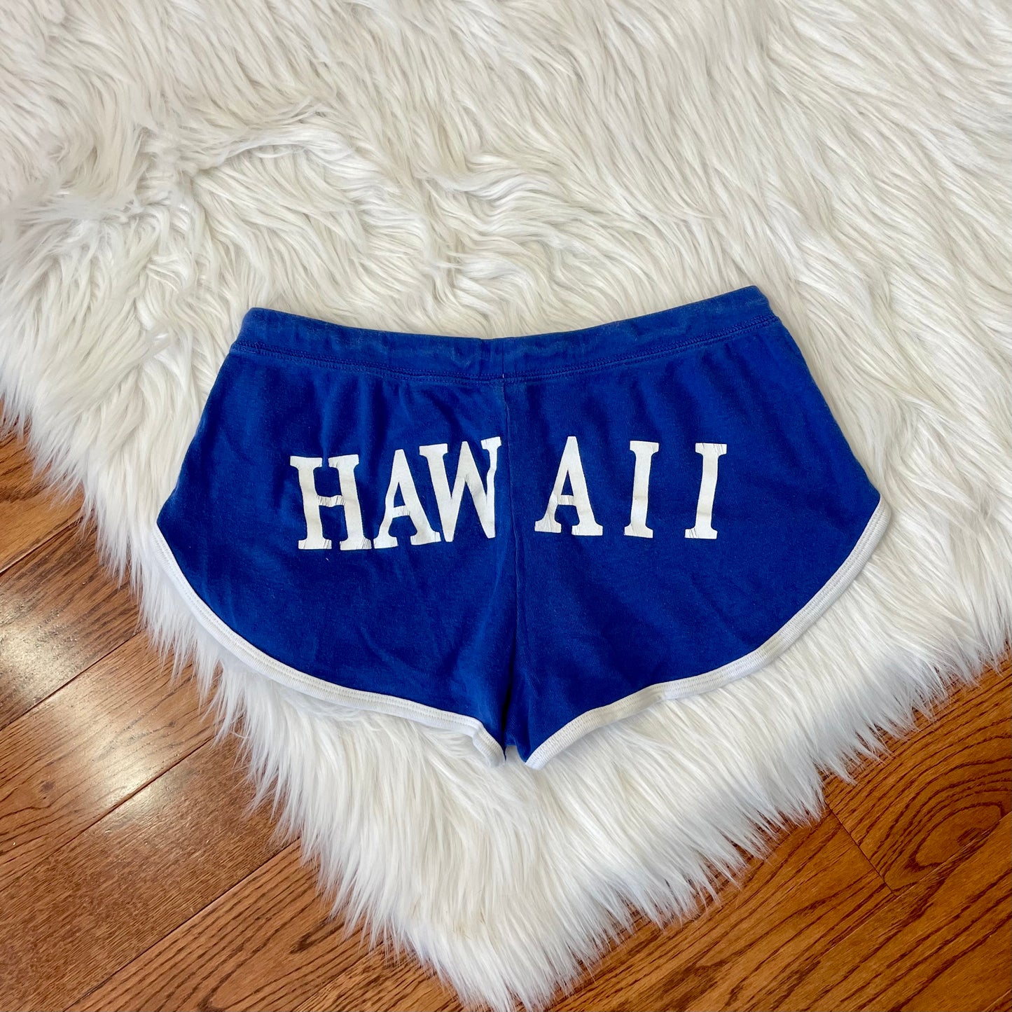 y2k blue hawaii micro mini shorts M