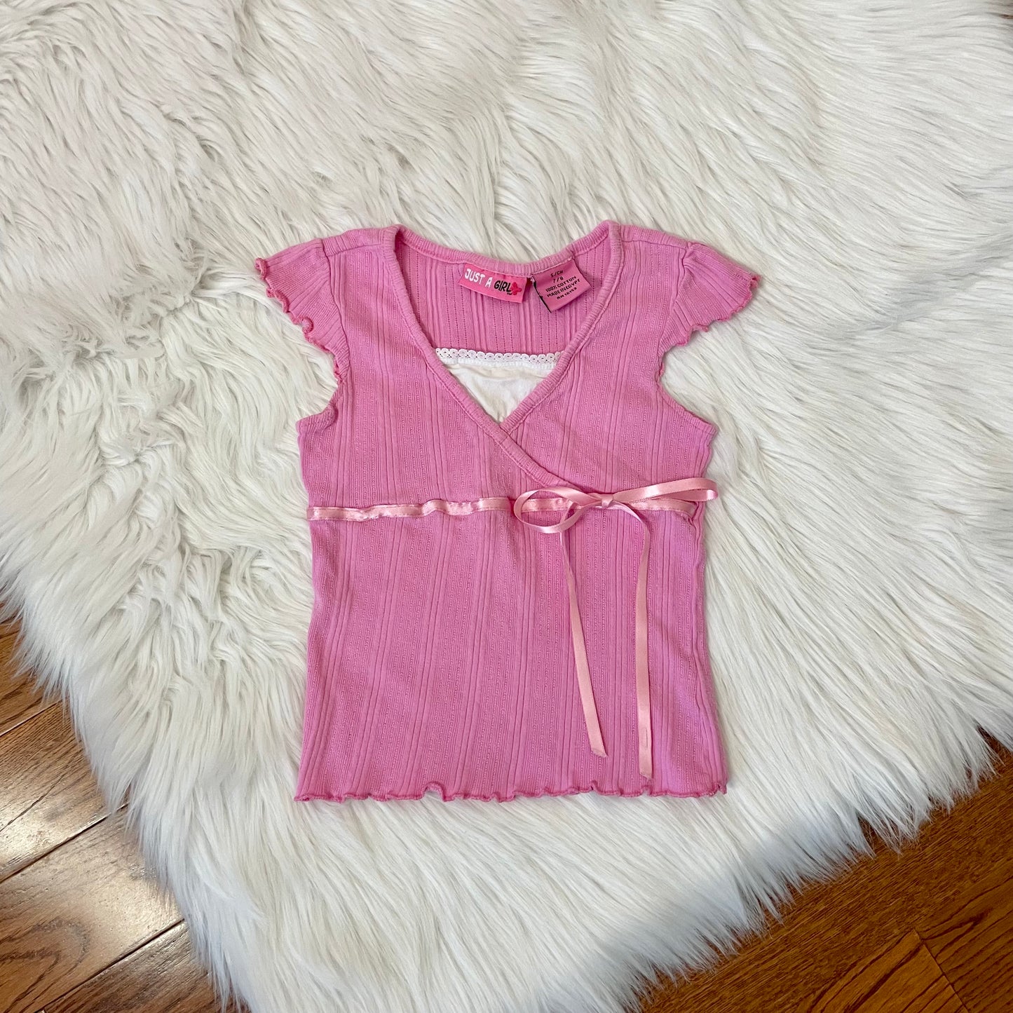 just a girl pink babydoll top XXS