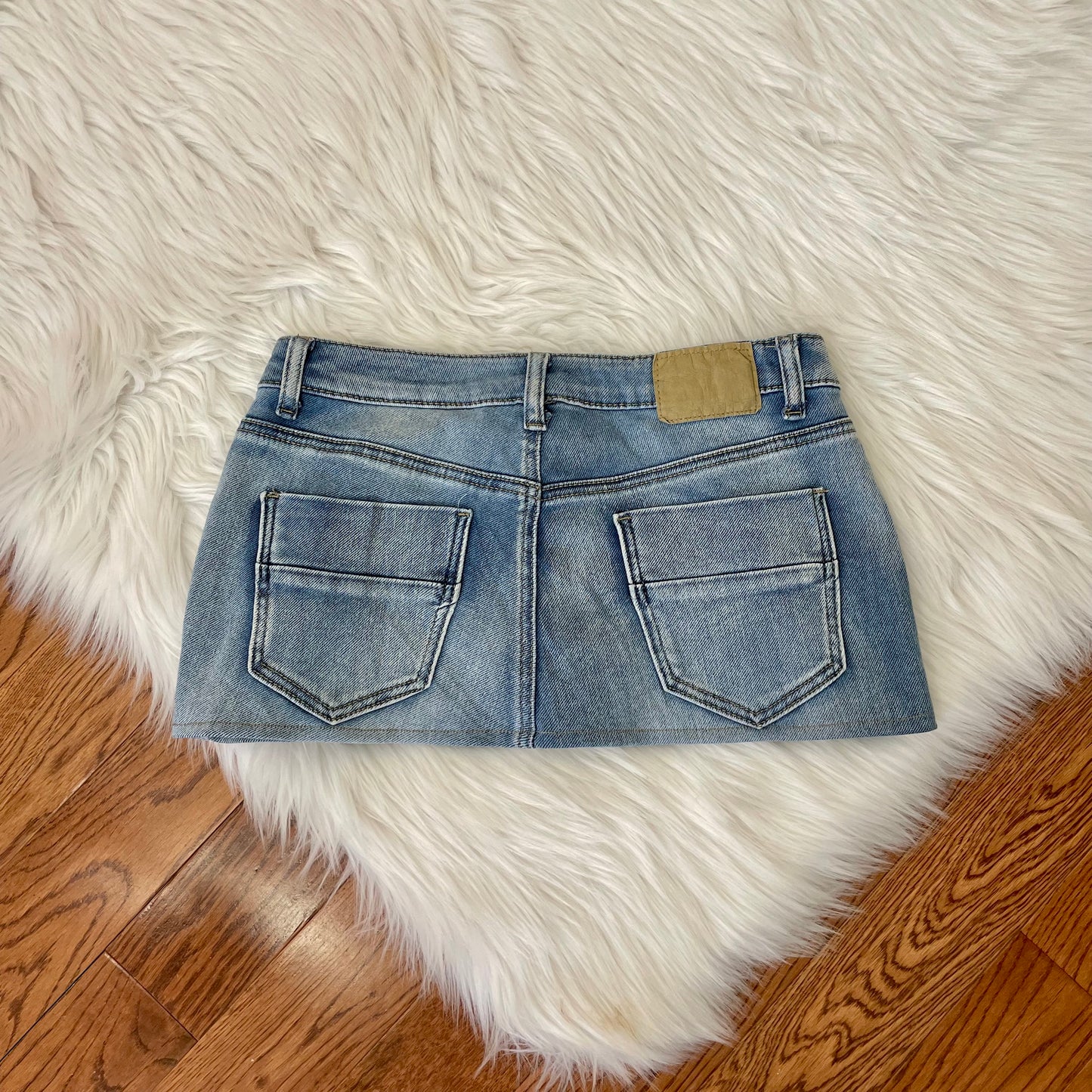 styled italy micro mini jean skirt L