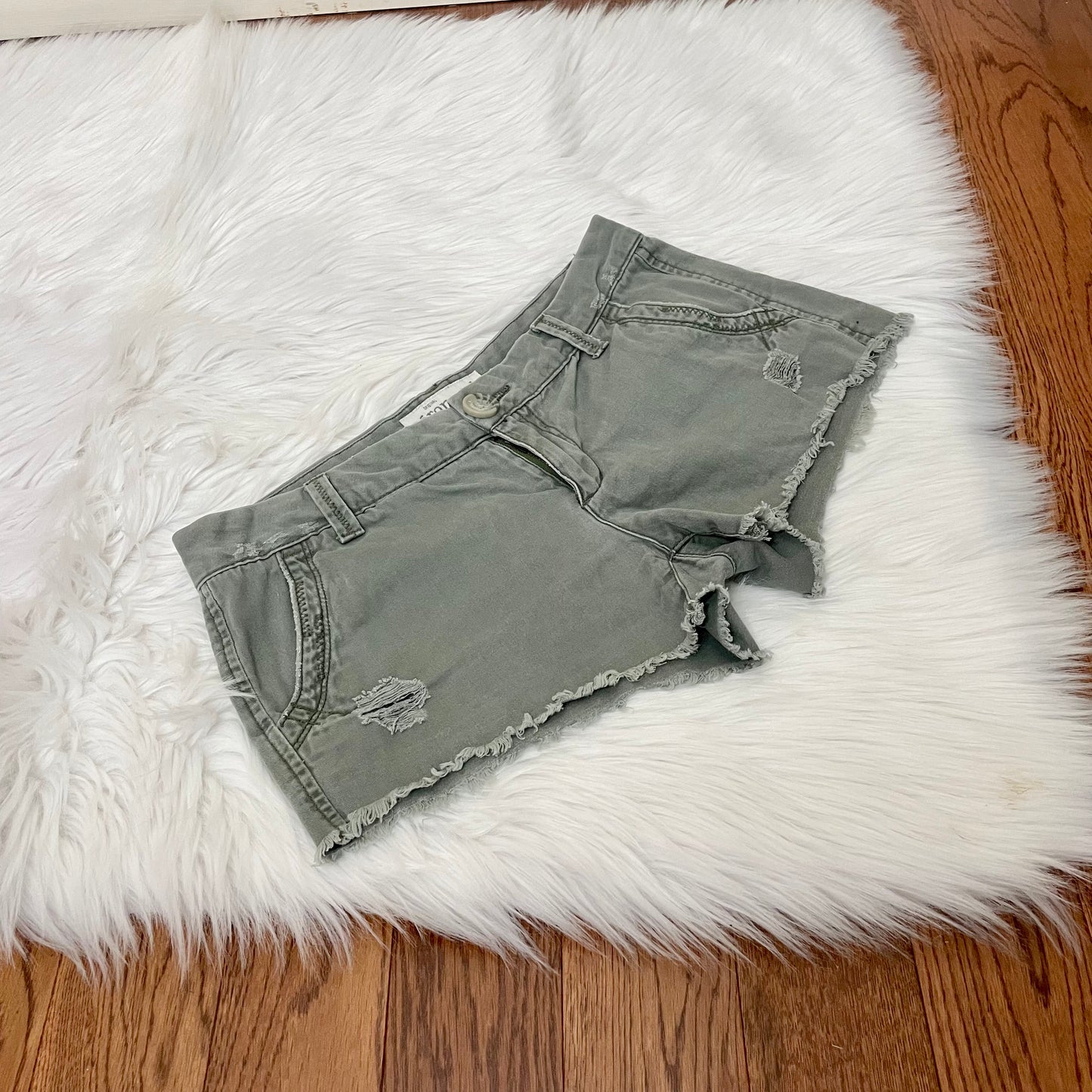 aeropostale green micro mini shorts 3/4