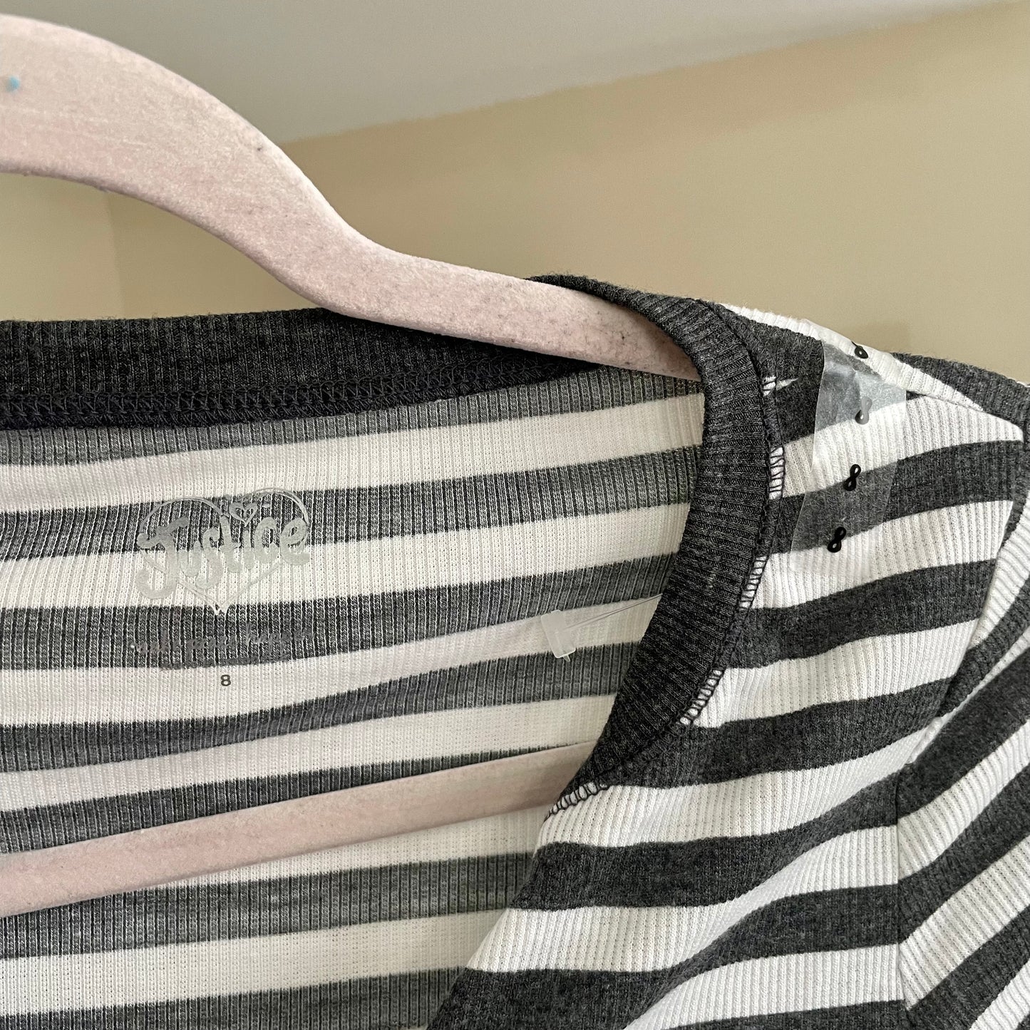 #newitem justice stripe henley long sleeve shirt XS
