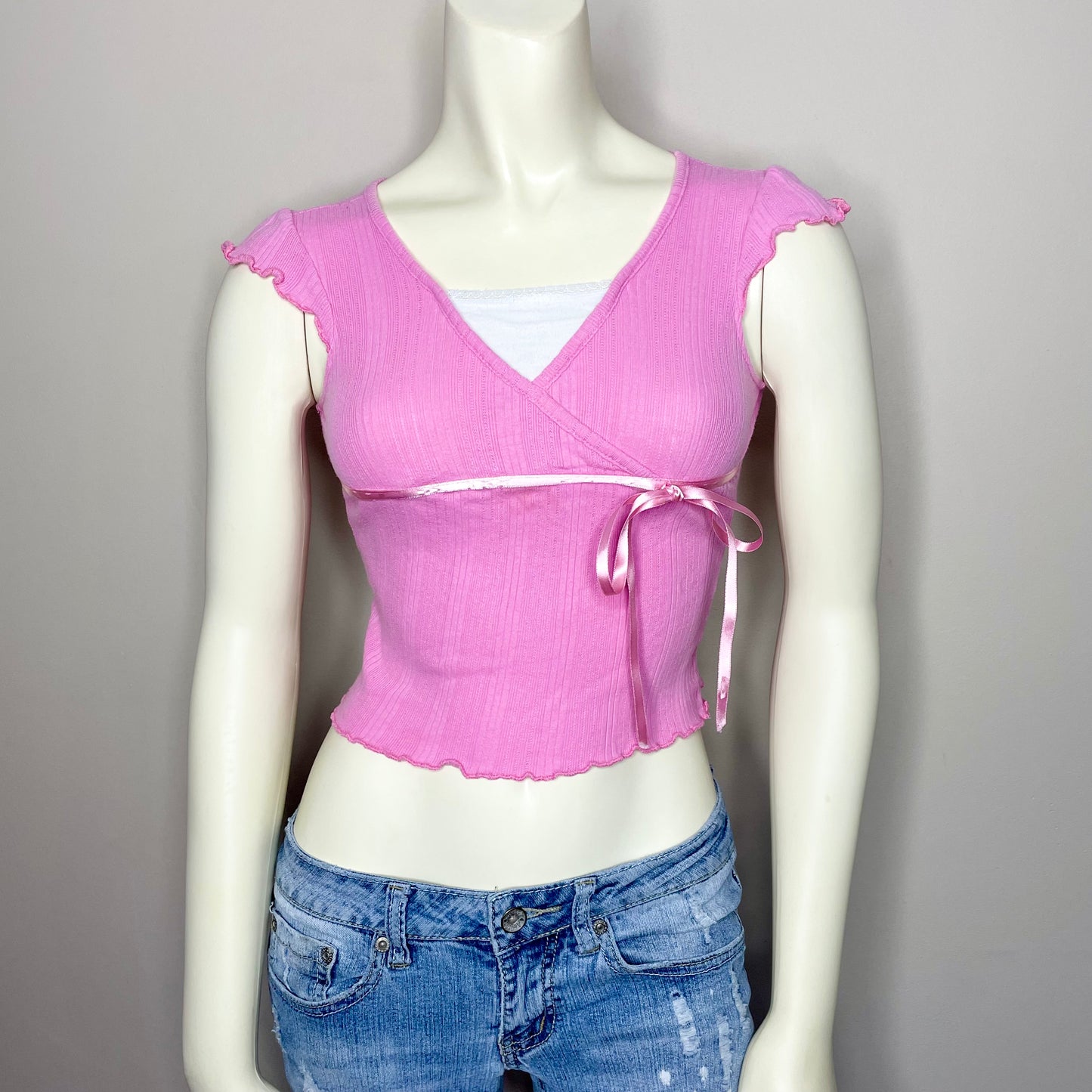just a girl pink babydoll top XXS