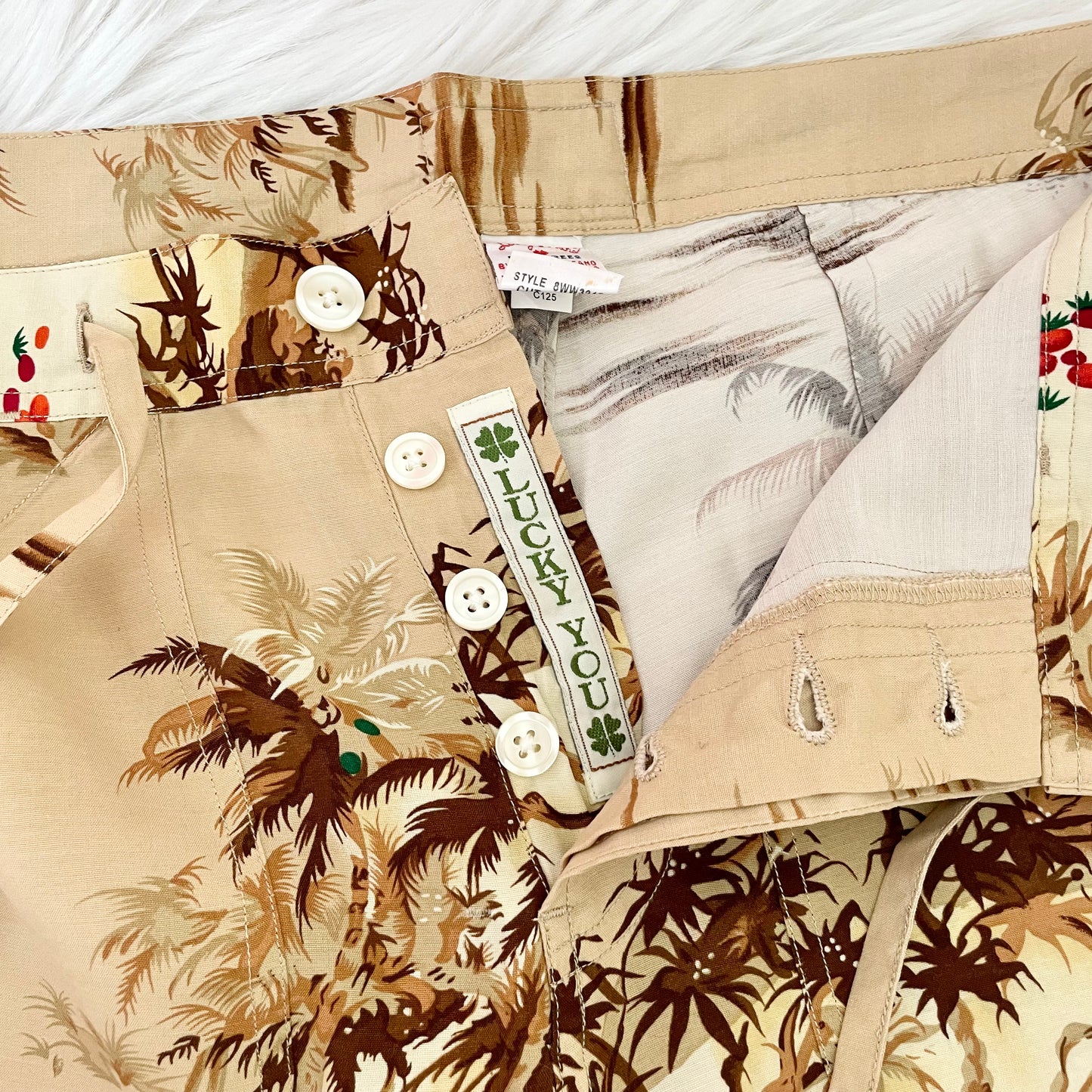 lucky brand tropical print wide leg pants S
