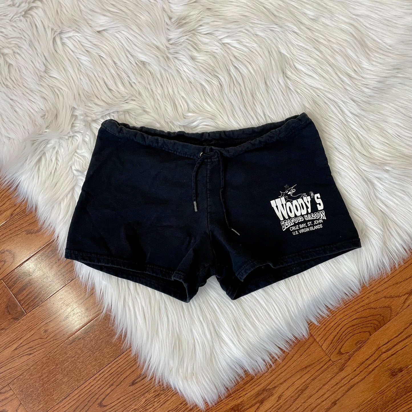 american apparel black micro mini shorts L