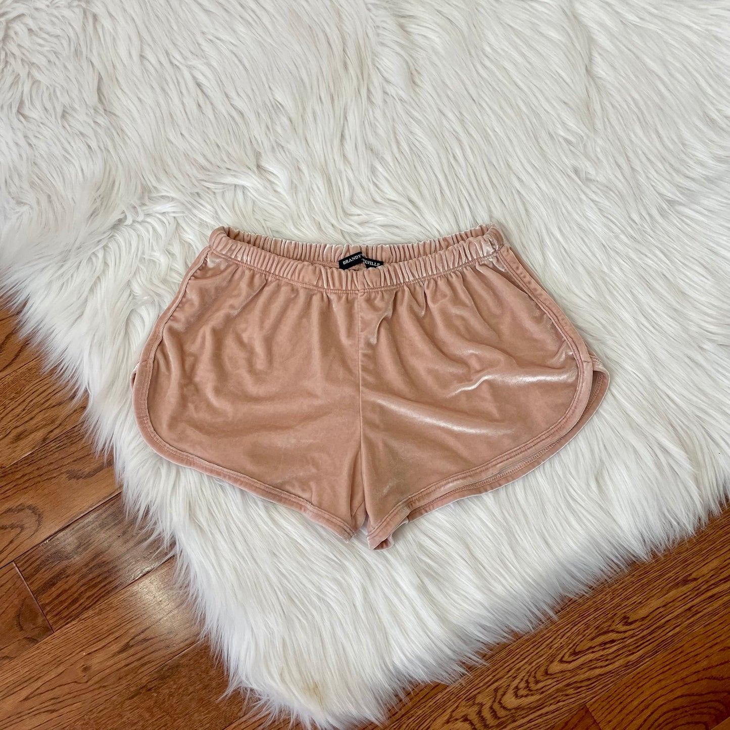 brandy melville pink lisette velour shorts