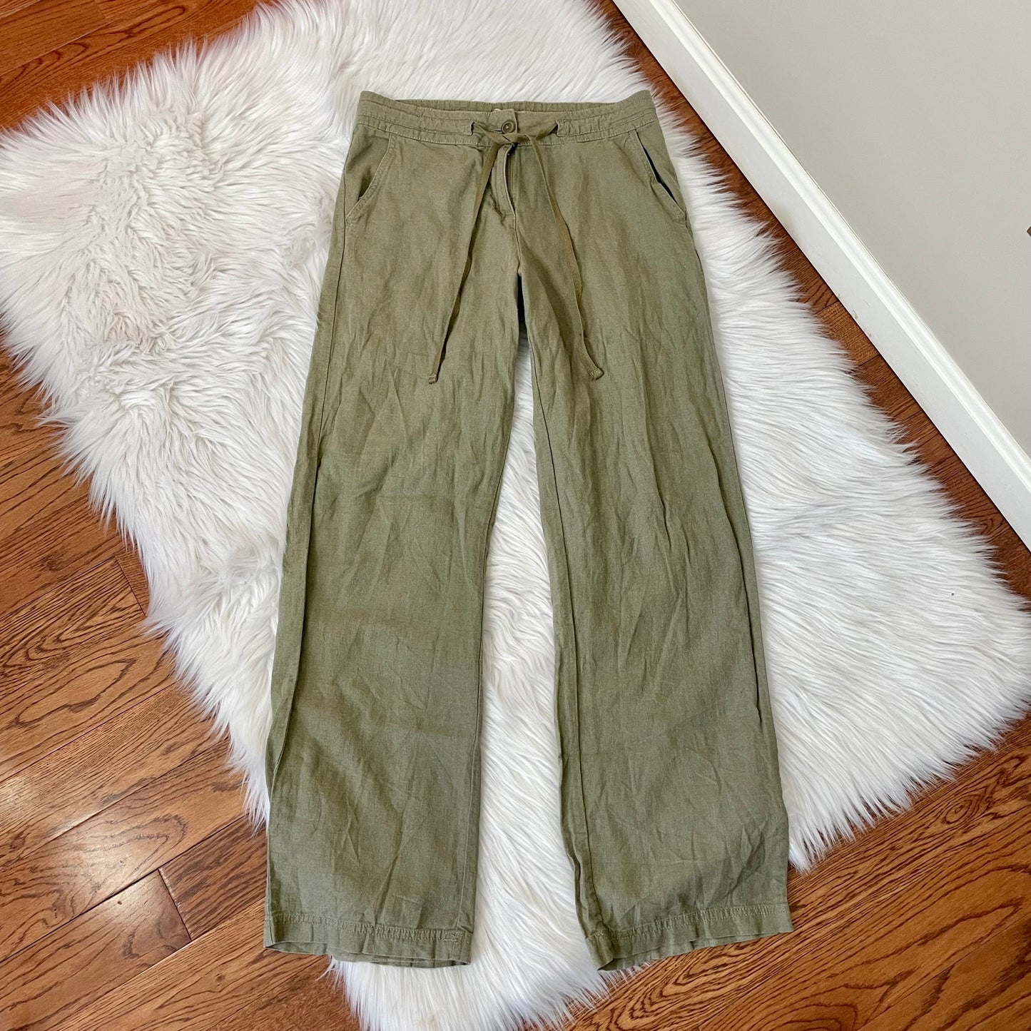 #newitem forever 21 green linen pants XS