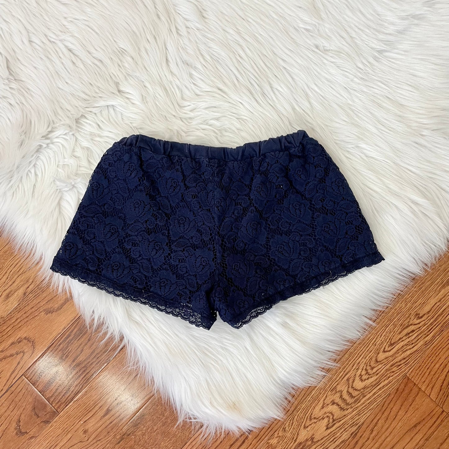 aerie navy lace micro mini shorts XS