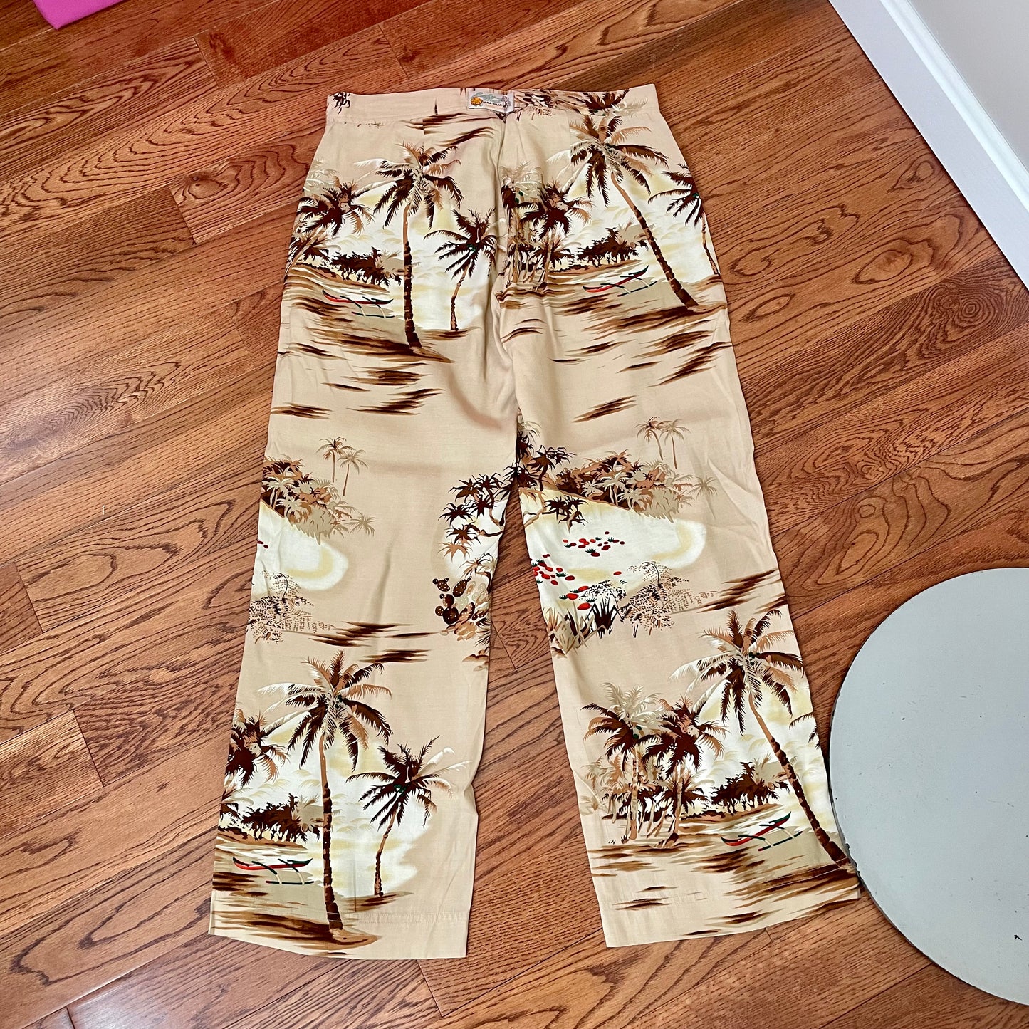 lucky brand tropical print wide leg pants S