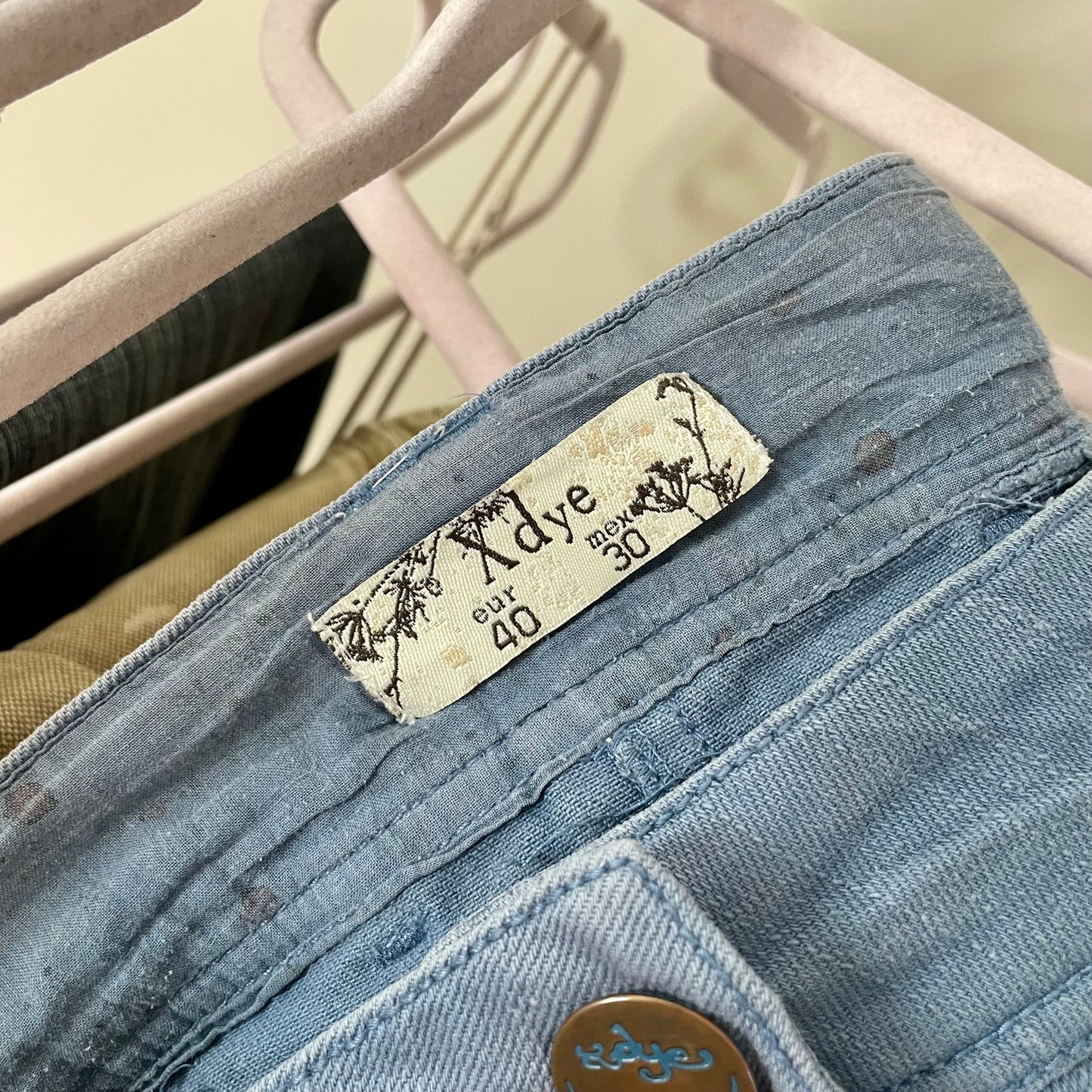 x dye blue micro mini skirt L
