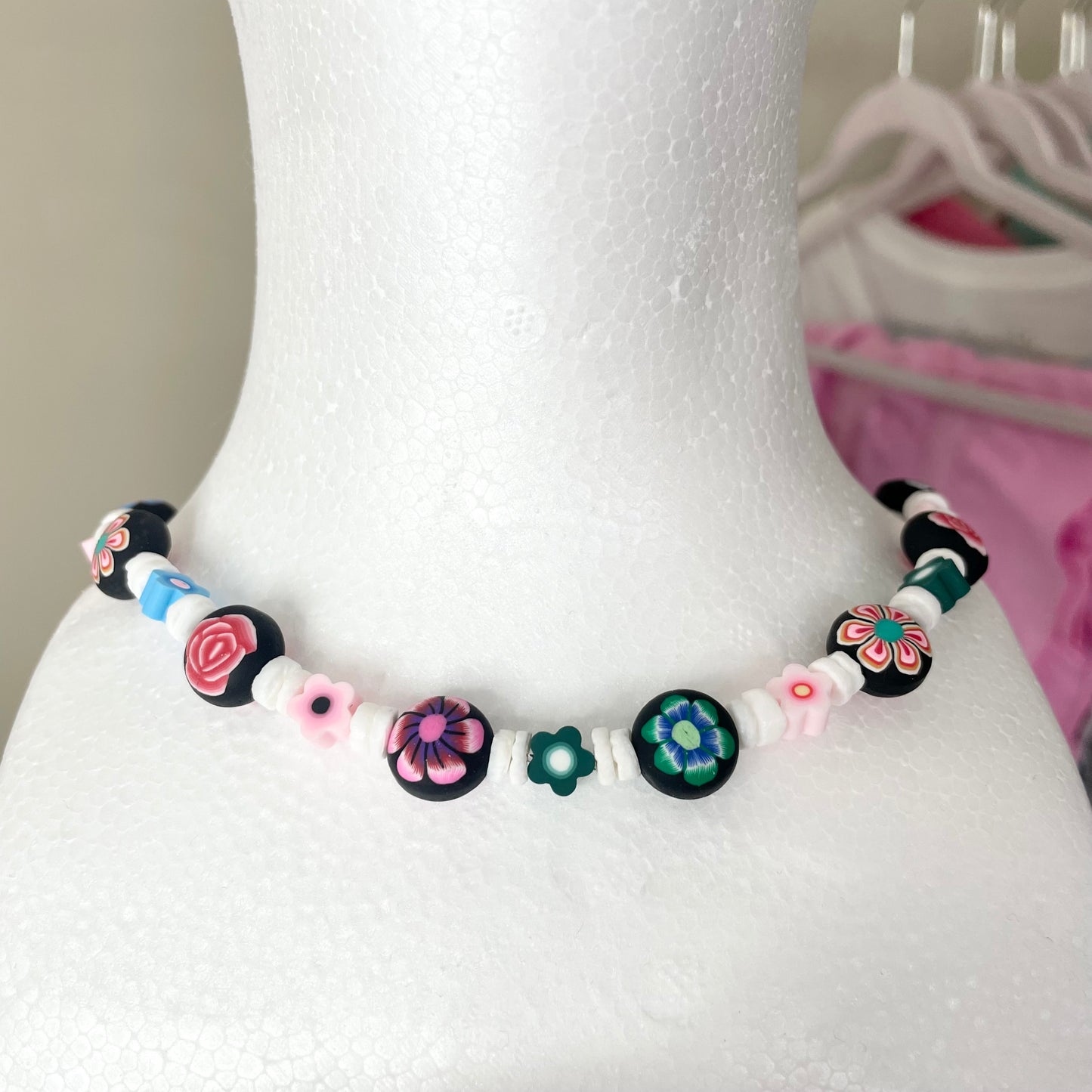 handmade beaded summer necklace