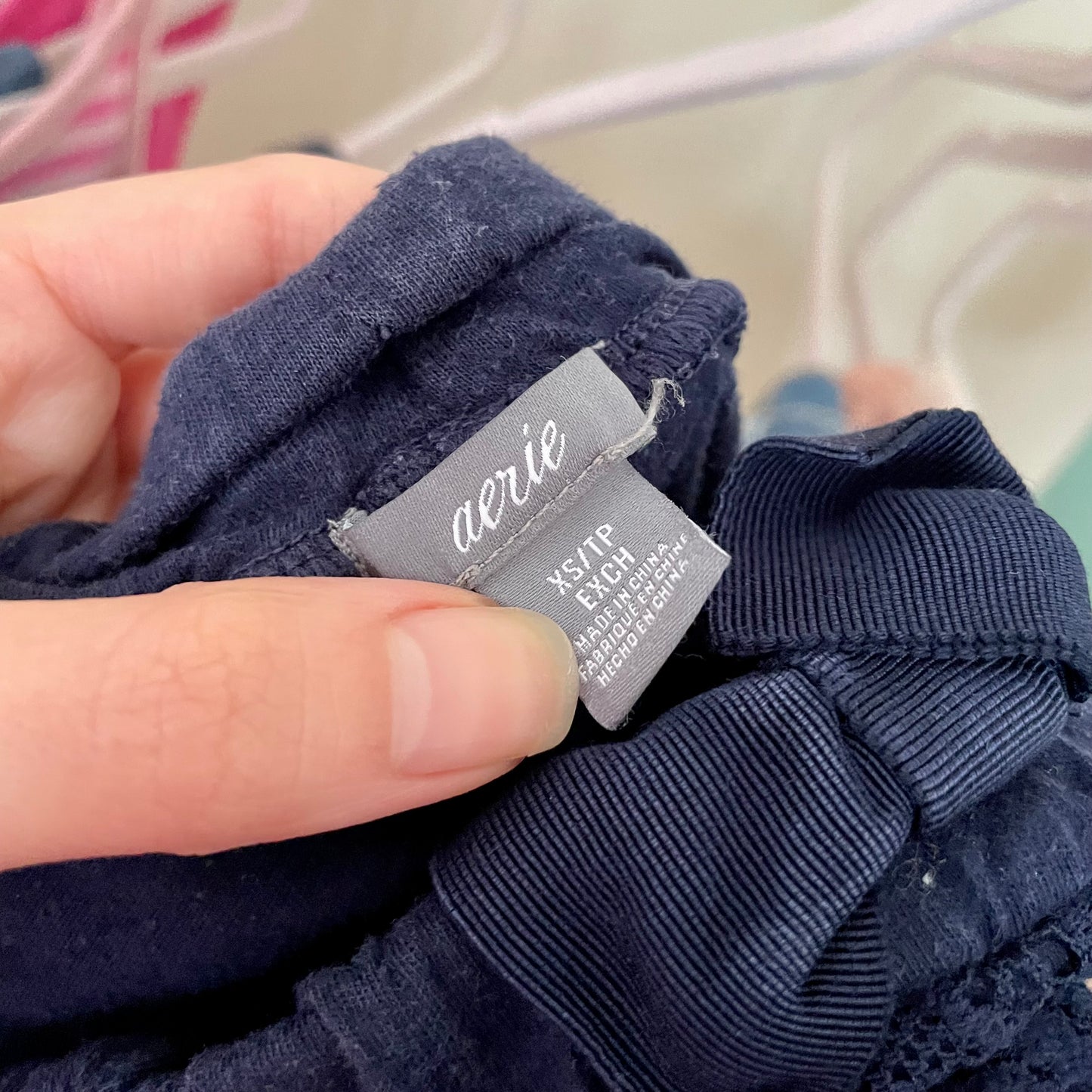 aerie navy lace micro mini shorts XS