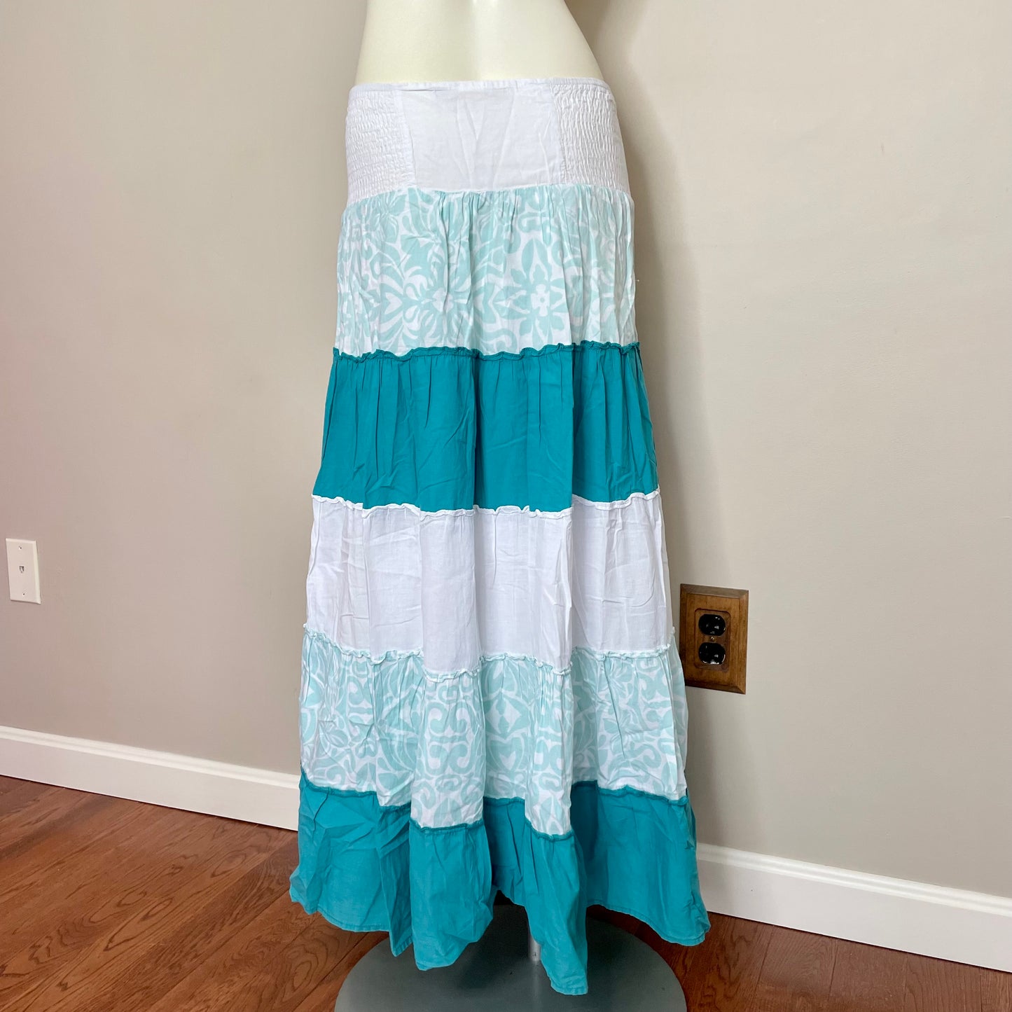 lk 97 boho tiered layers maxi skirt M