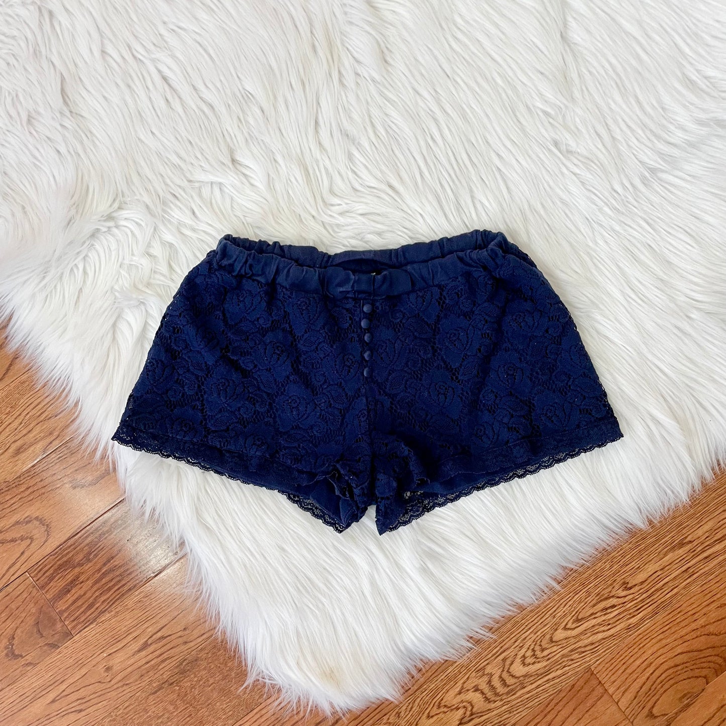 aerie navy lace micro mini shorts XS