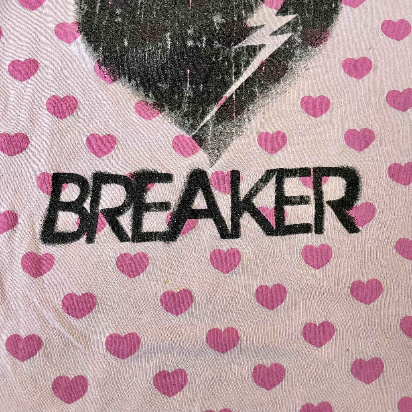 modern lux pink heart baby tee XS