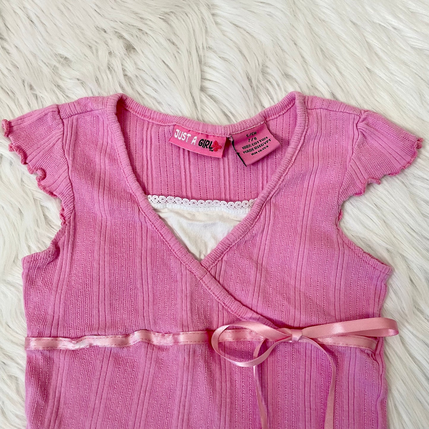 just a girl pink babydoll top XXS