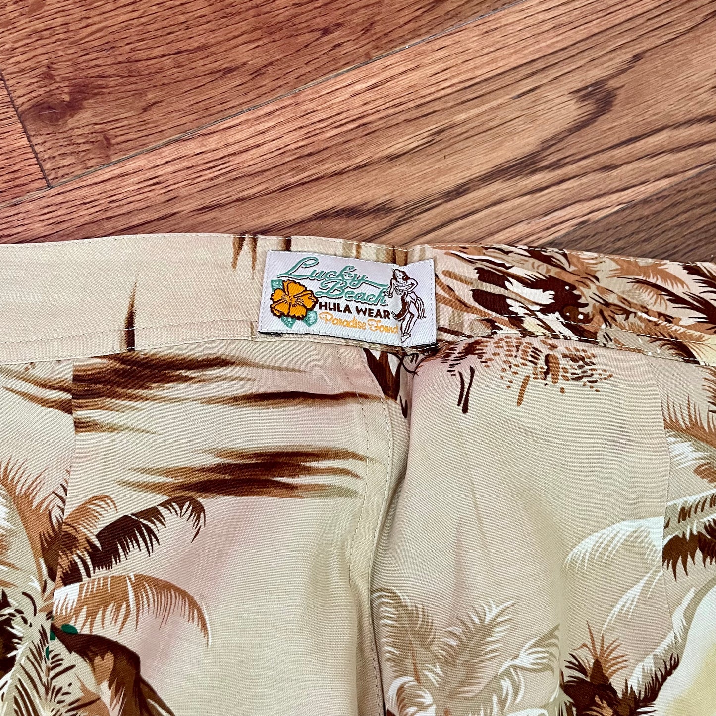 lucky brand tropical print wide leg pants S