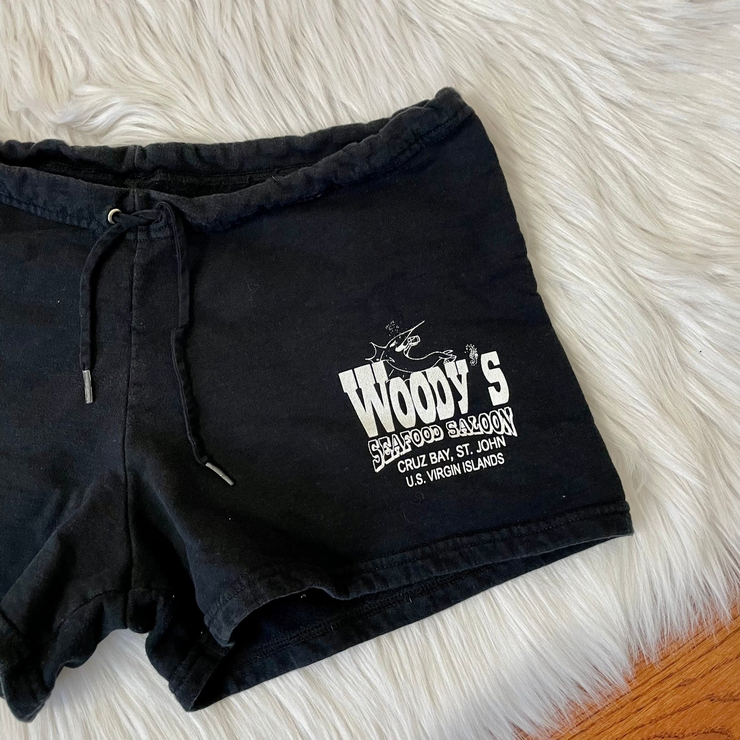 american apparel black micro mini shorts L