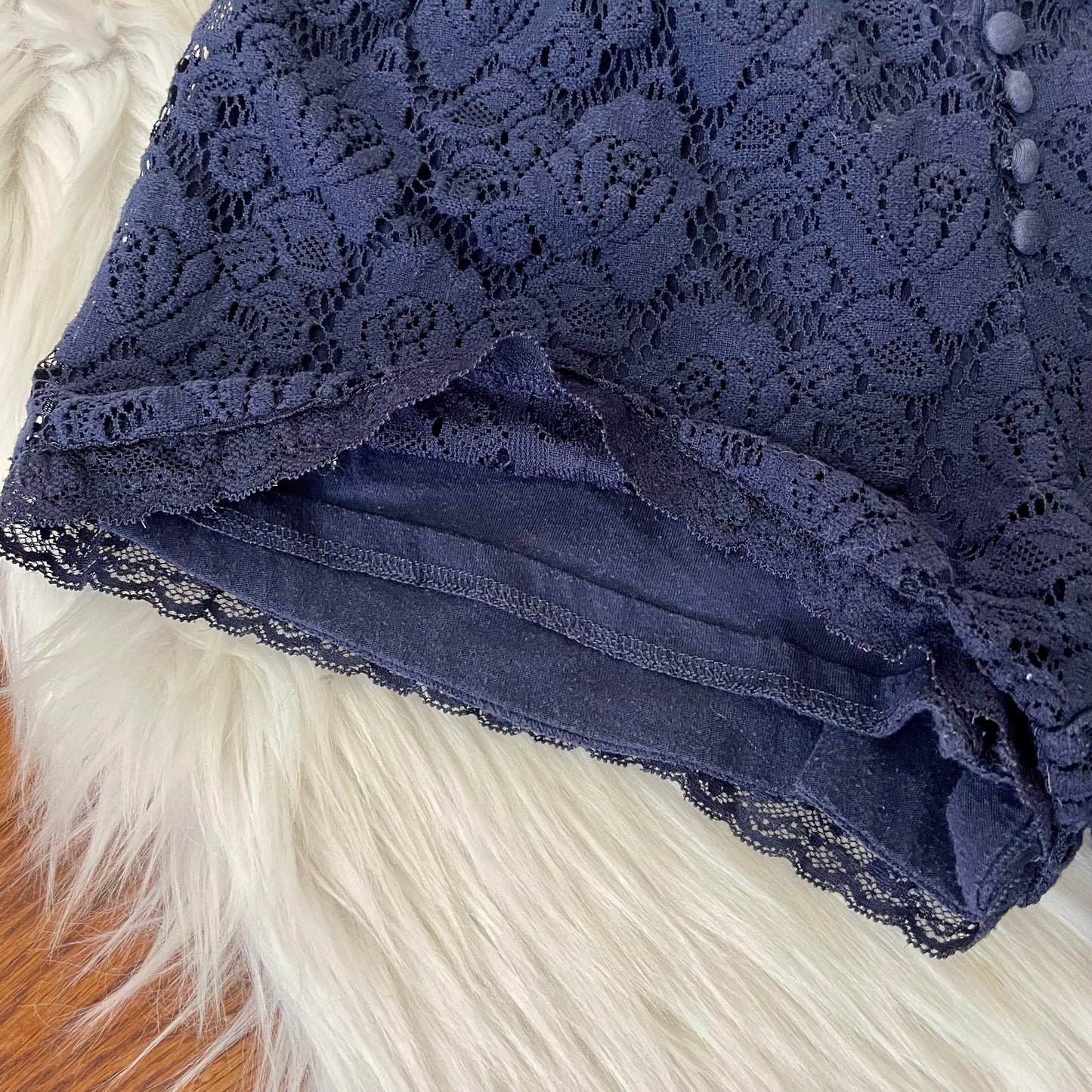 aerie navy lace micro mini shorts XS