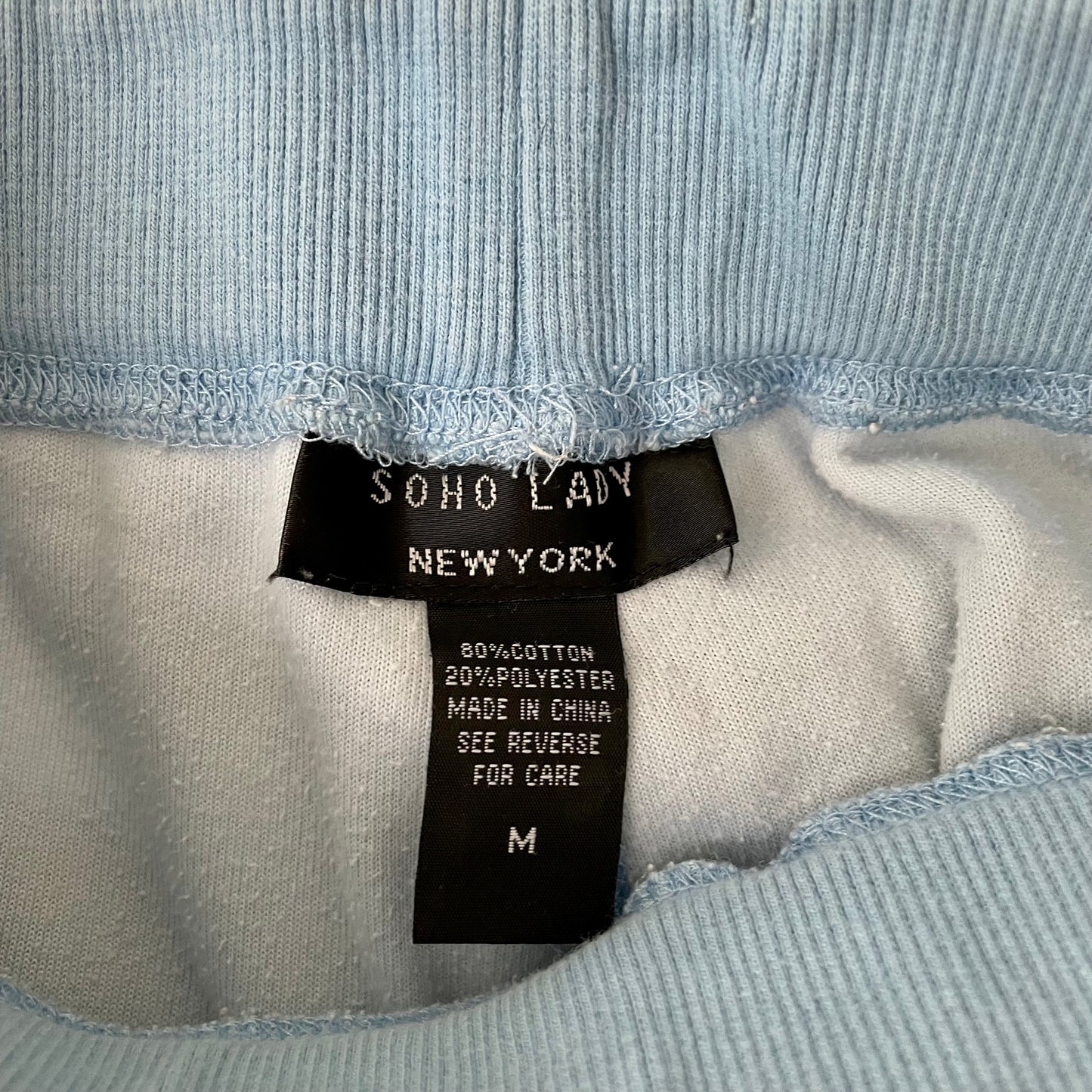 soho lady light blue flare velour sweatpants M