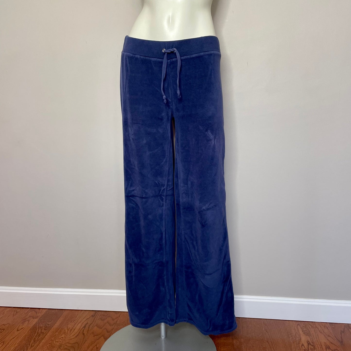 y2k navy blue velour flare sweatpants S