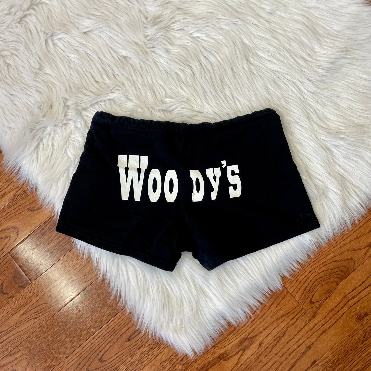 american apparel black micro mini shorts L