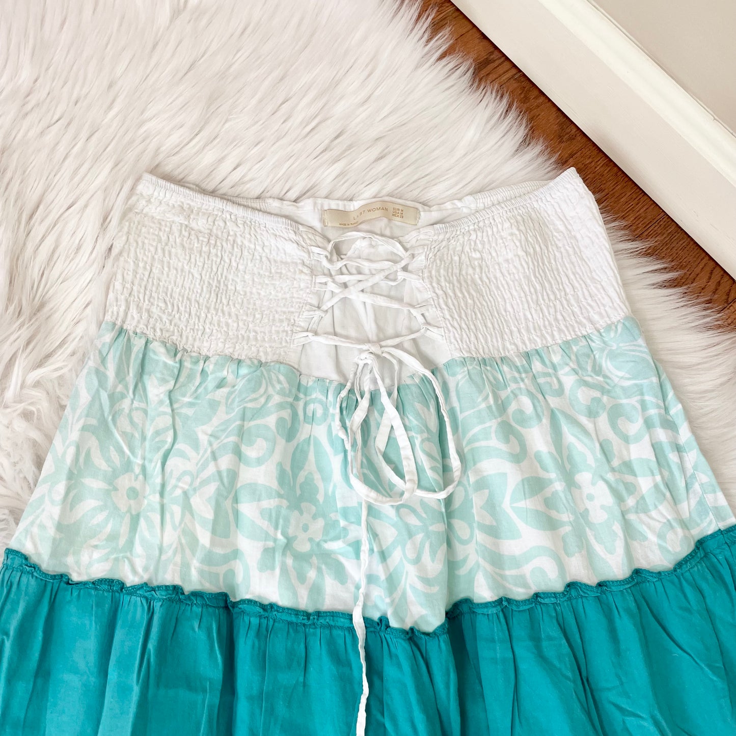 lk 97 boho tiered layers maxi skirt M