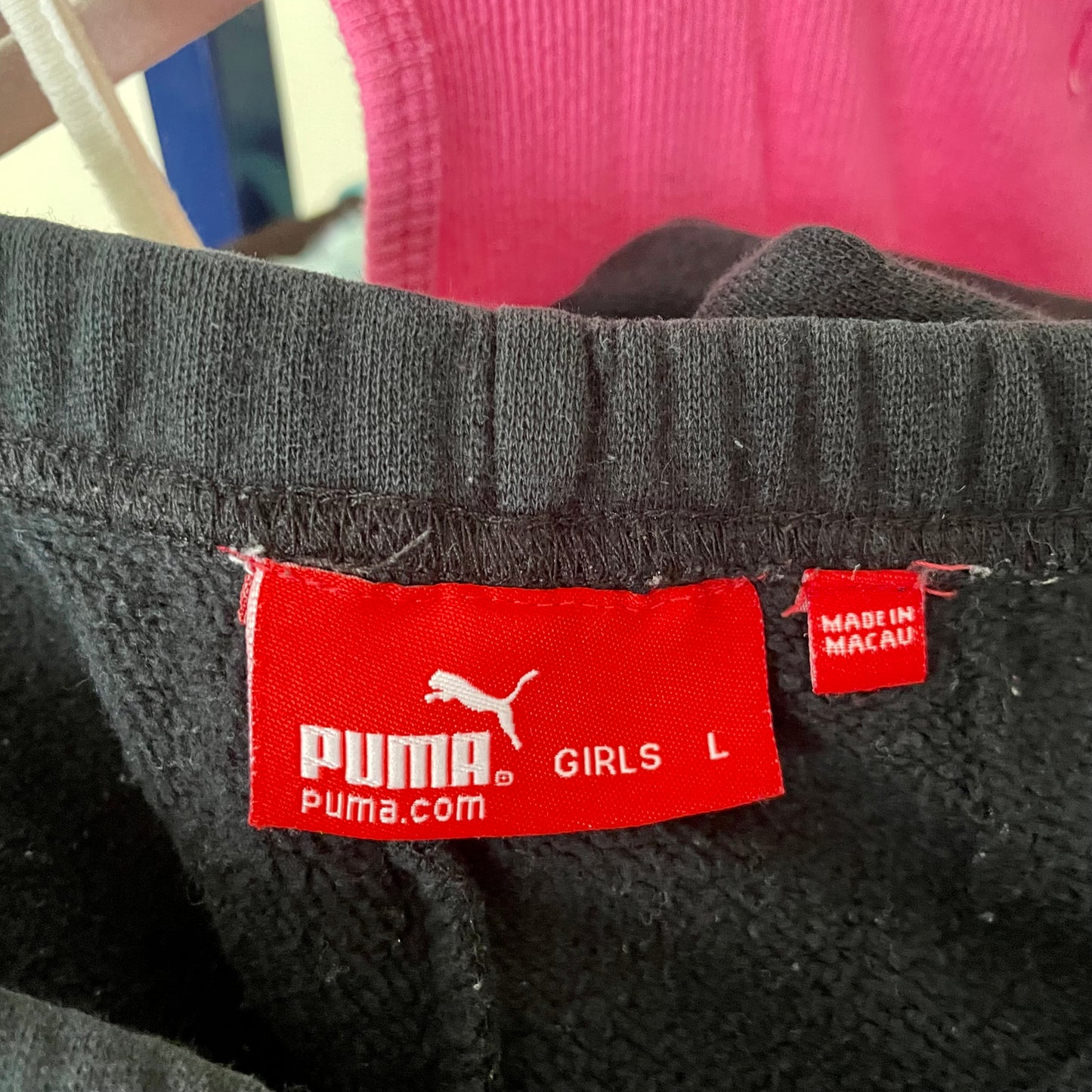 puma flare sweatpants with pink logo XS