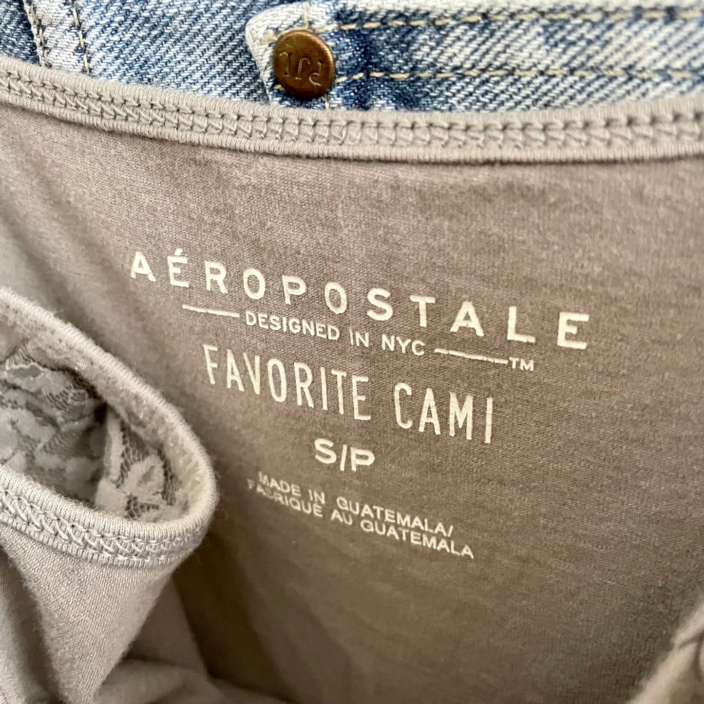aeropostale gray lace cami top S