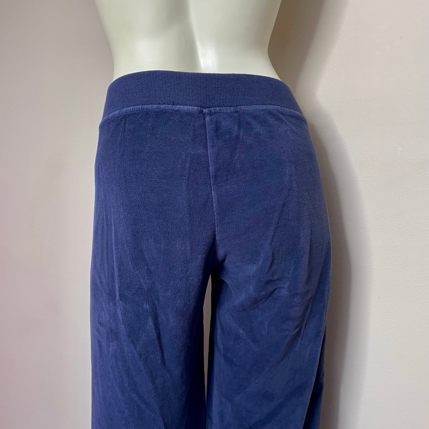 y2k navy blue velour flare sweatpants S