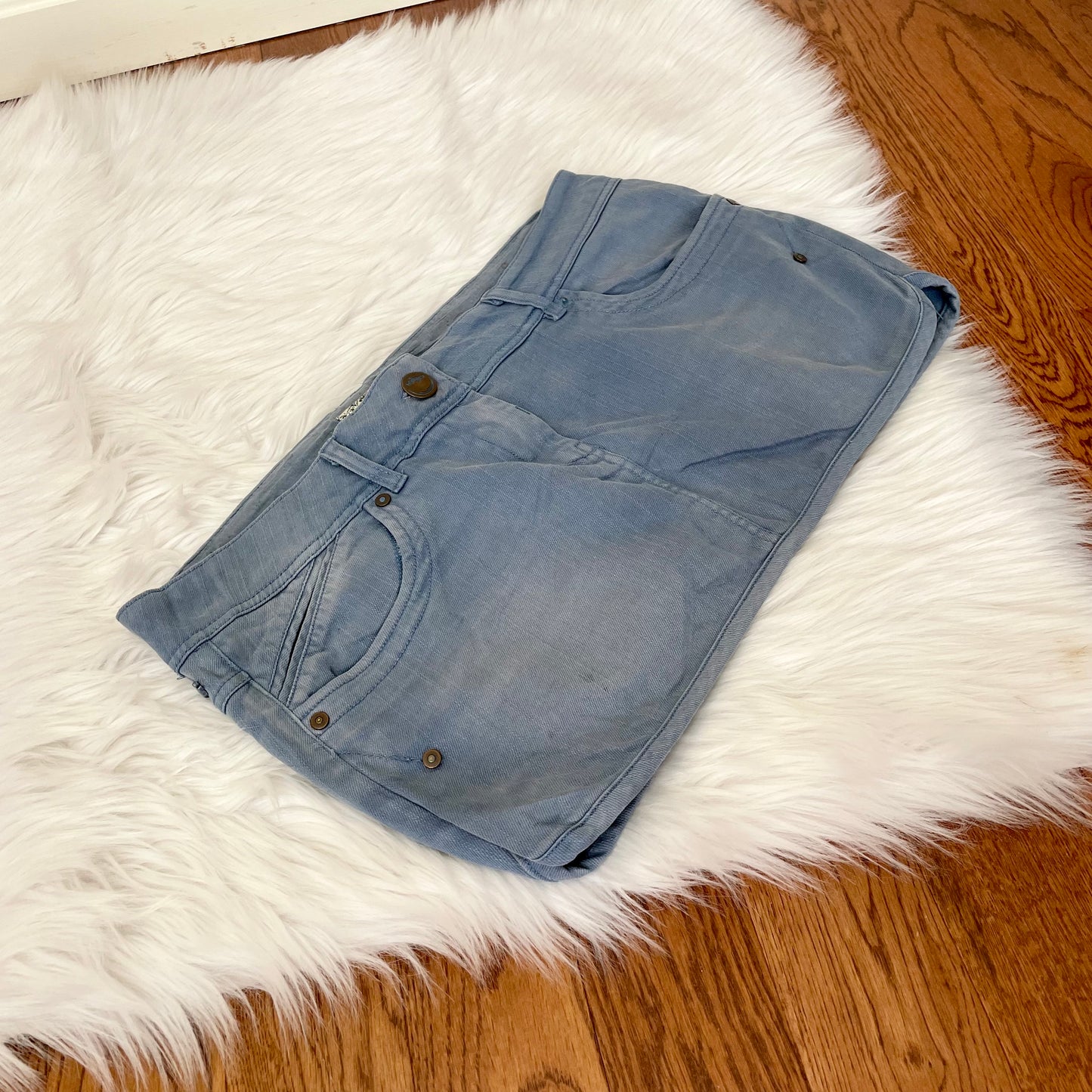 x dye blue micro mini skirt L