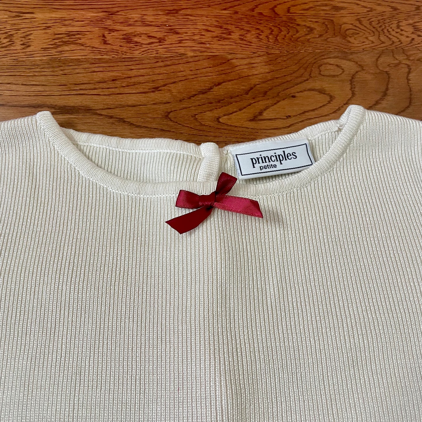 principles sweater knit bow top S