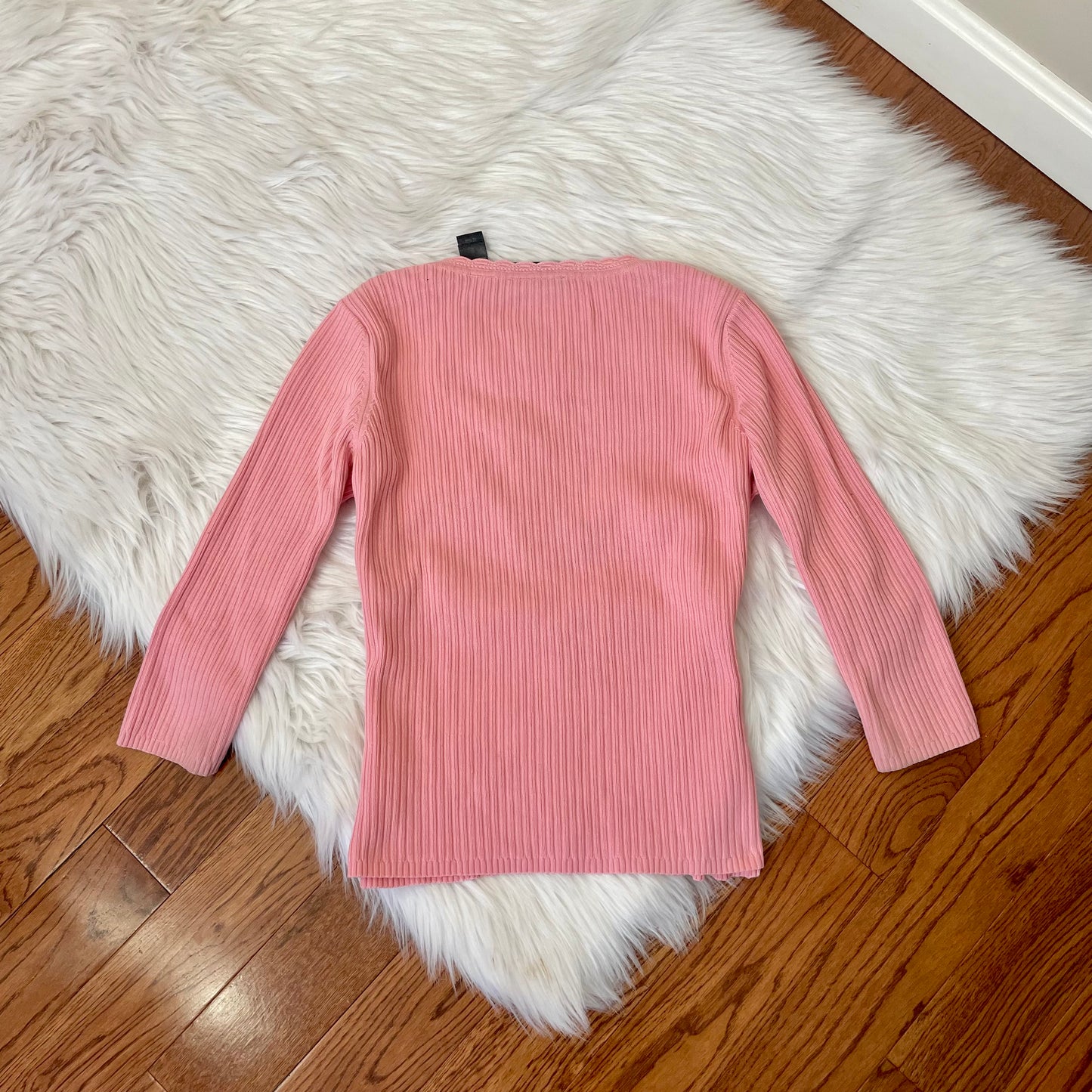 liz claiborne pink babydoll cardigan sweater M