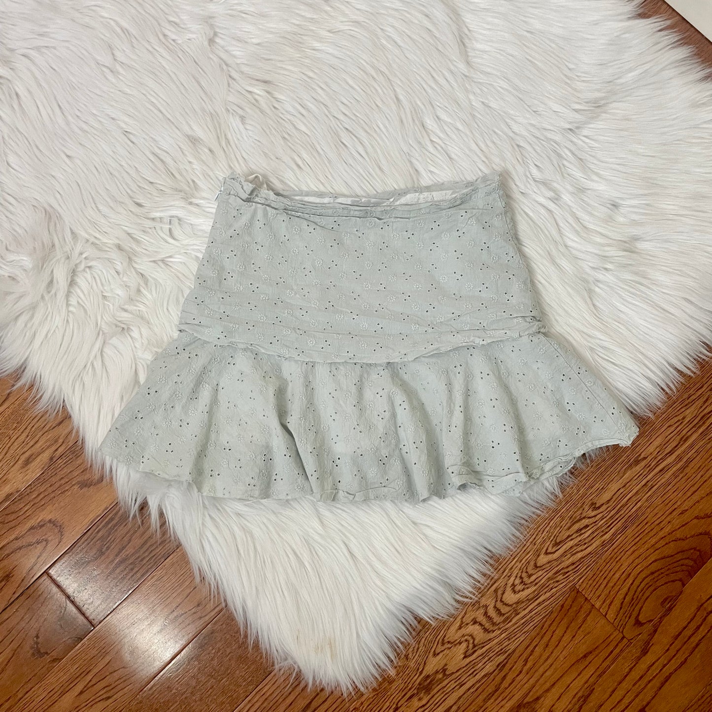 monkey wear embroidered eyelet mini skirt 0