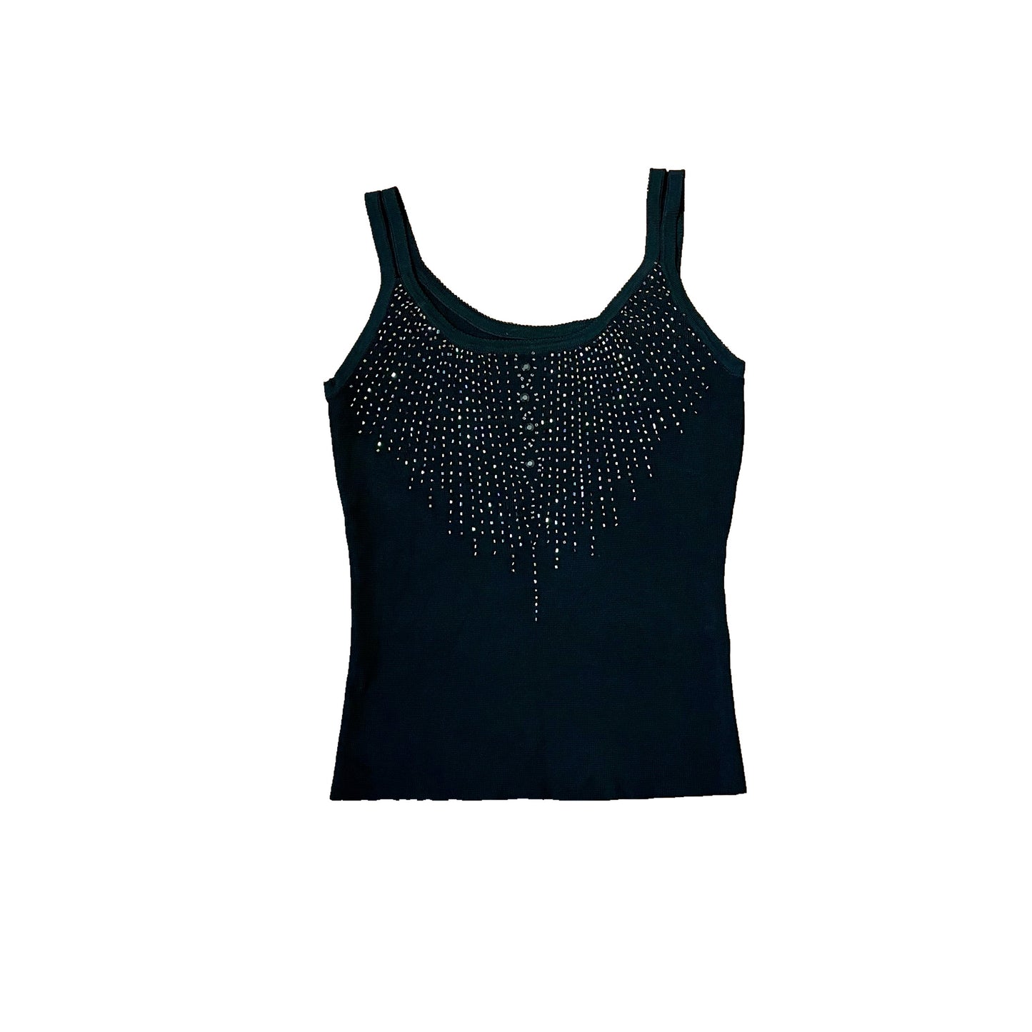y2k black beaded tank top M