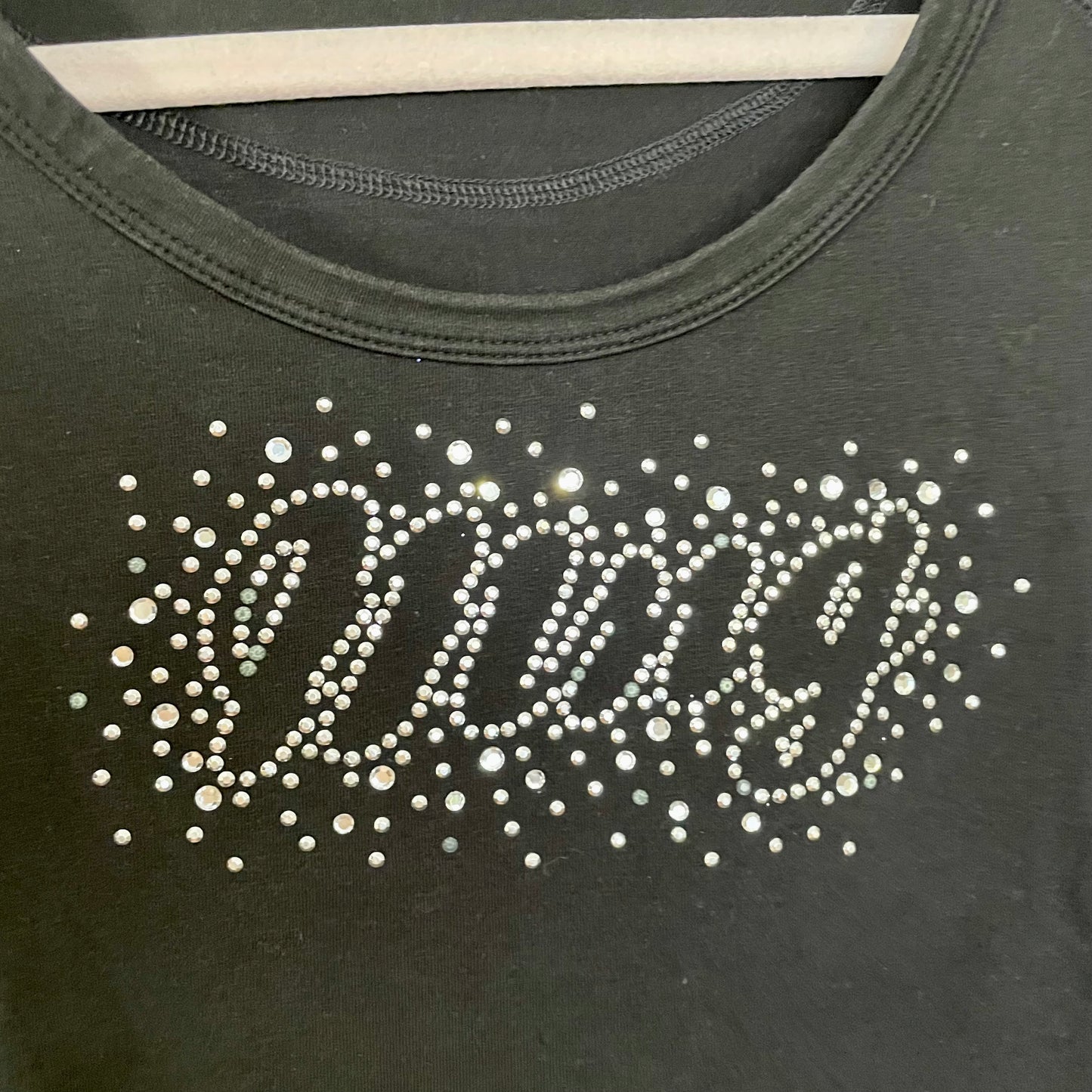 mango black rhinestone baby tee S