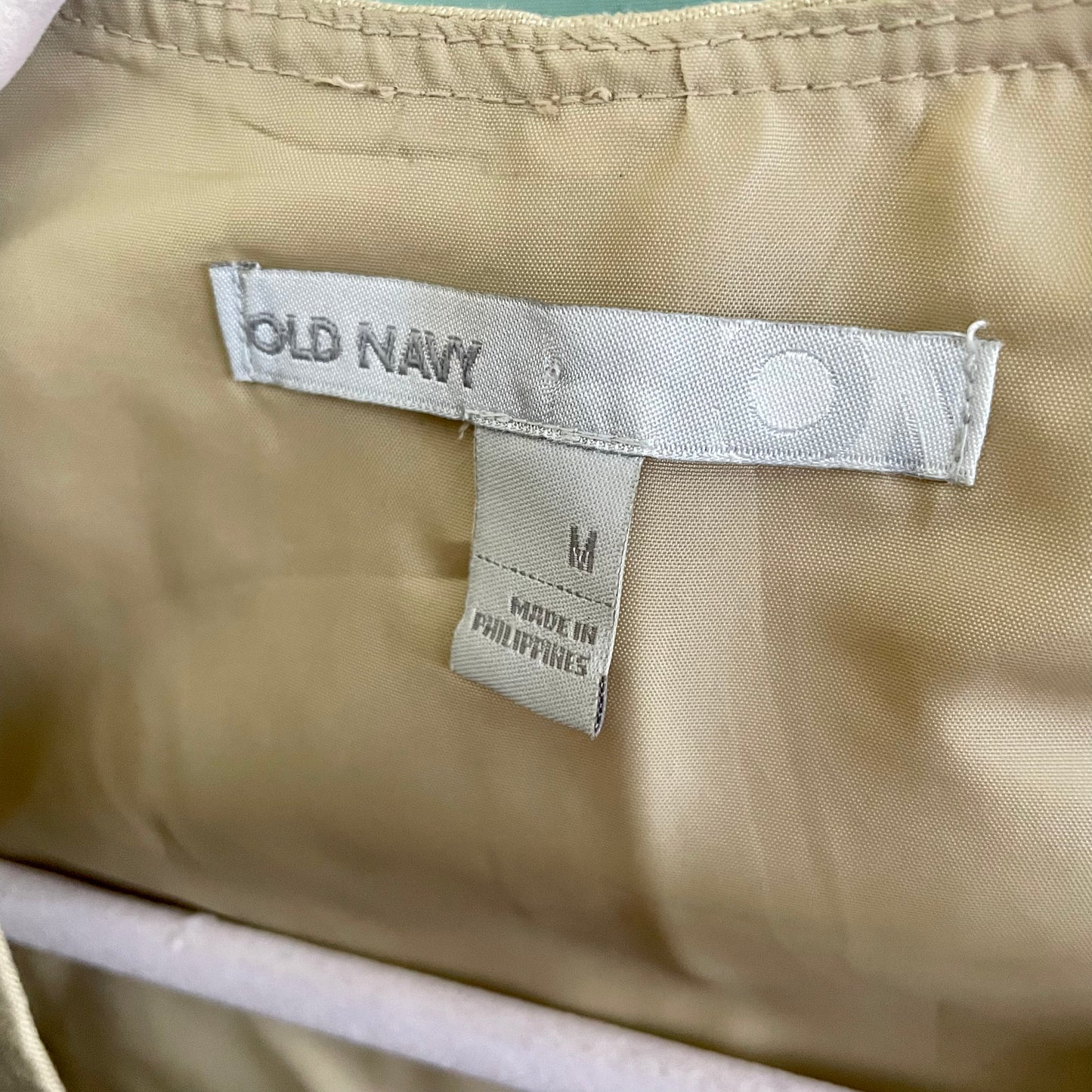 old navy tan linen vest M