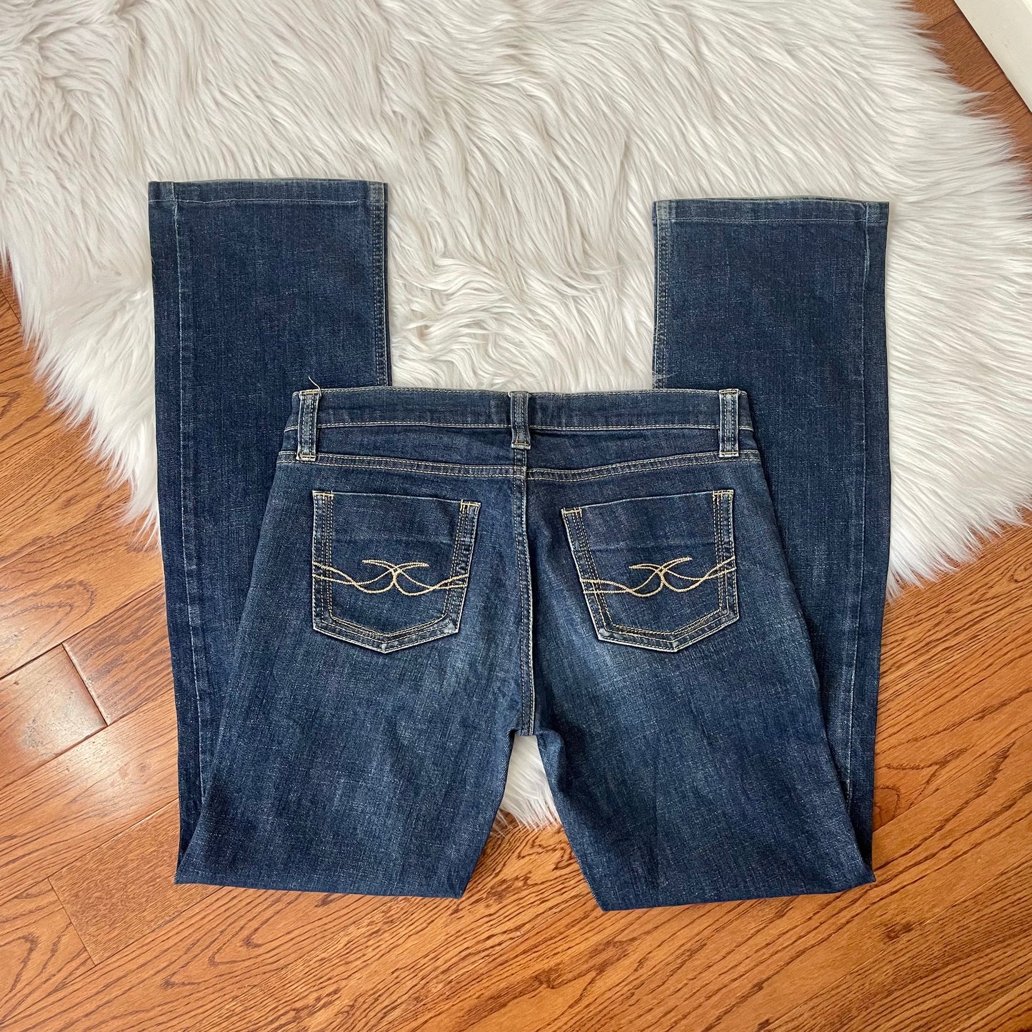 cache embroidered crown boot cut jeans 8
