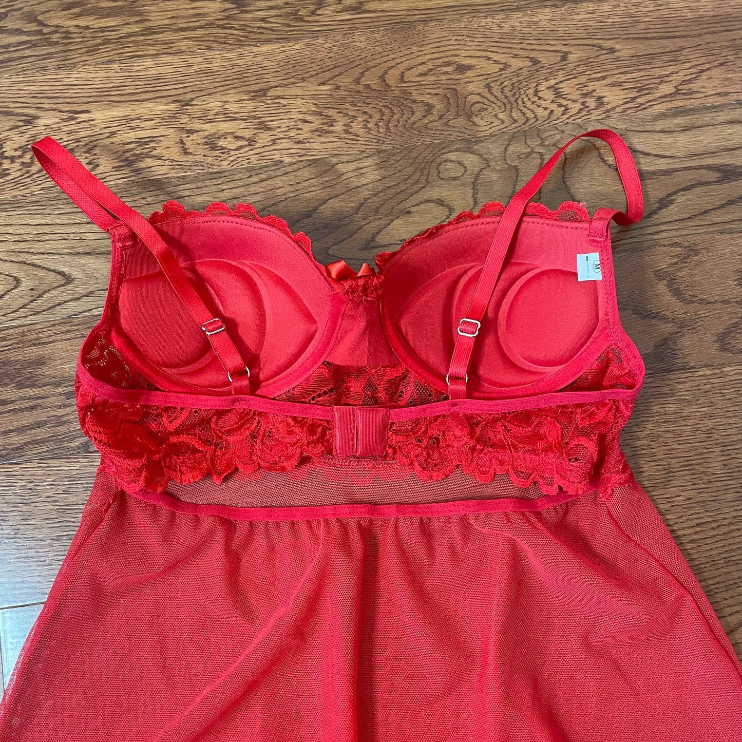 y2k red babydoll lingerie slip M