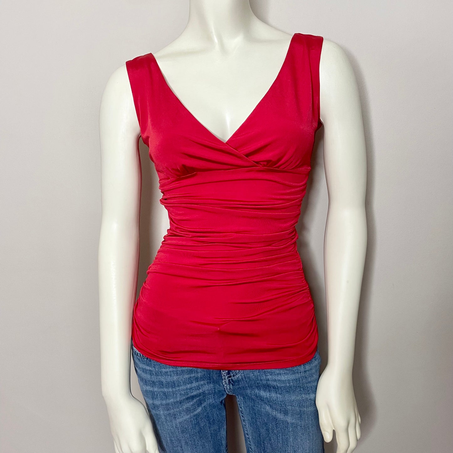y2k italian red babydoll ruched tank top 6