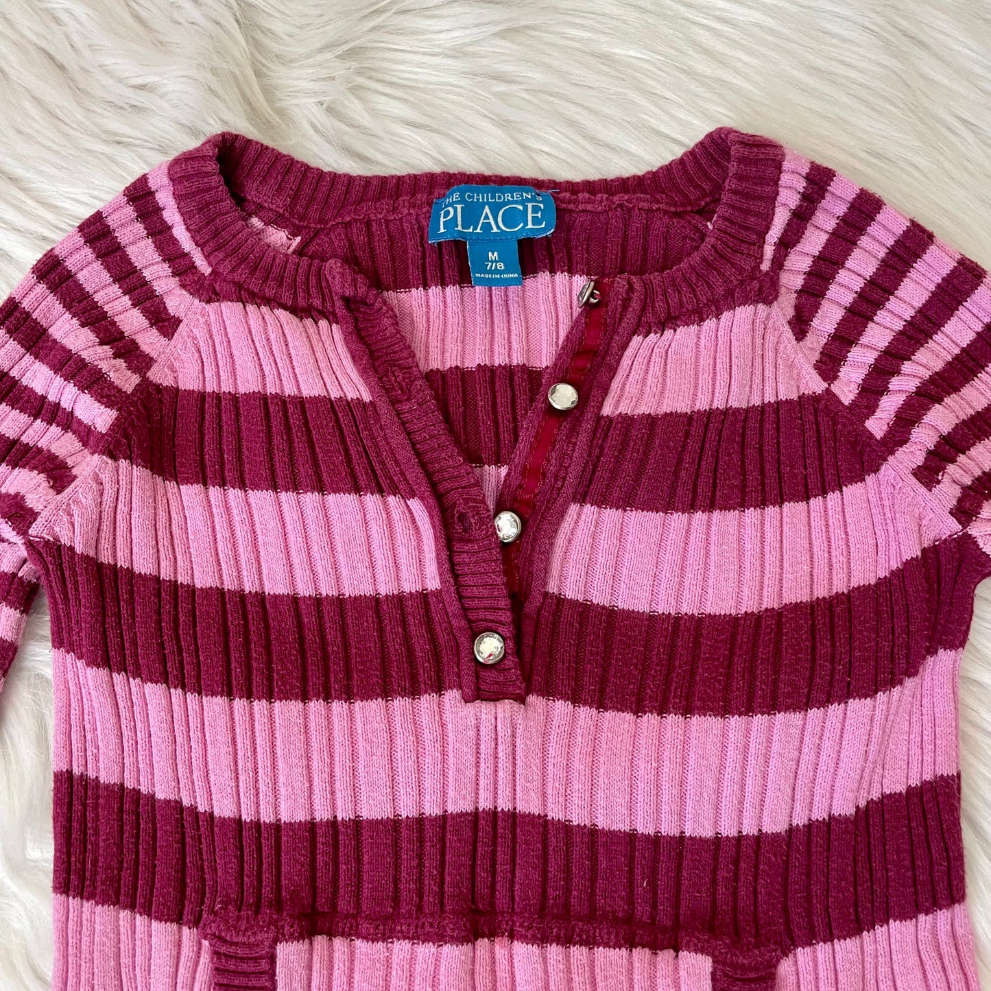 y2k pink striped sweater fits XXS