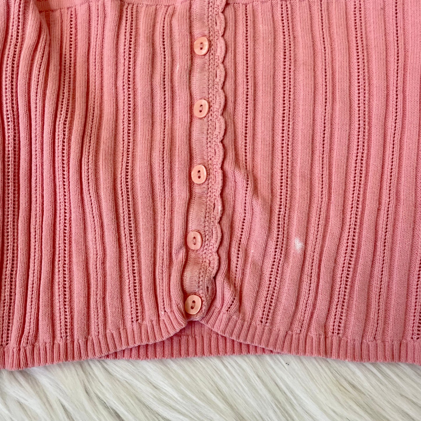 liz claiborne pink babydoll cardigan sweater M