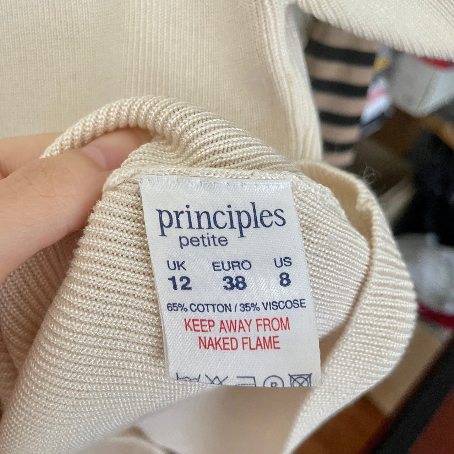 principles sweater knit bow top S