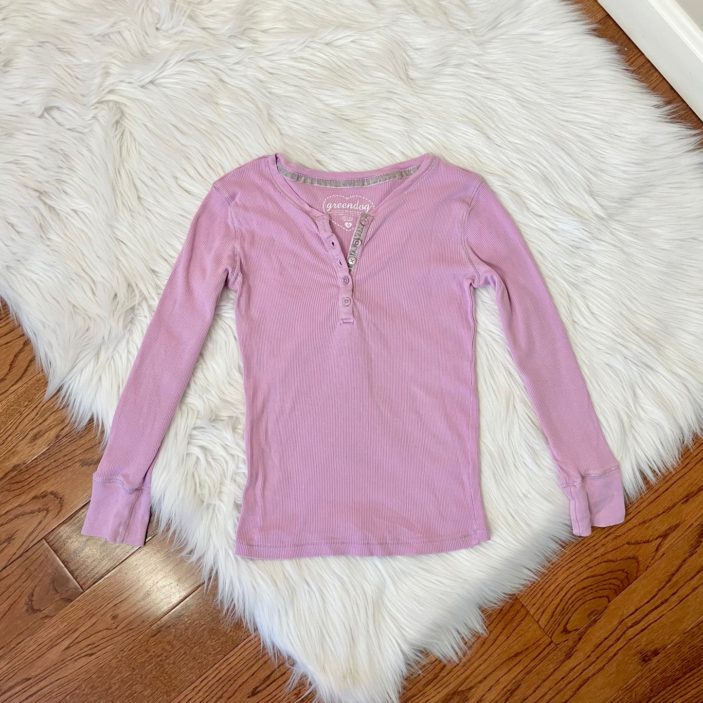 greendog purple henley long sleeve top XS