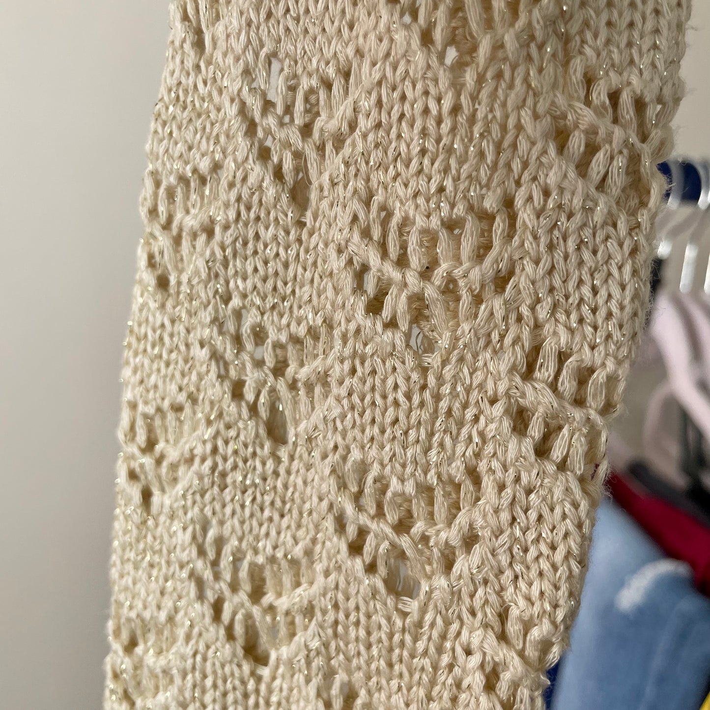 sfera gold crochet cardigan XS