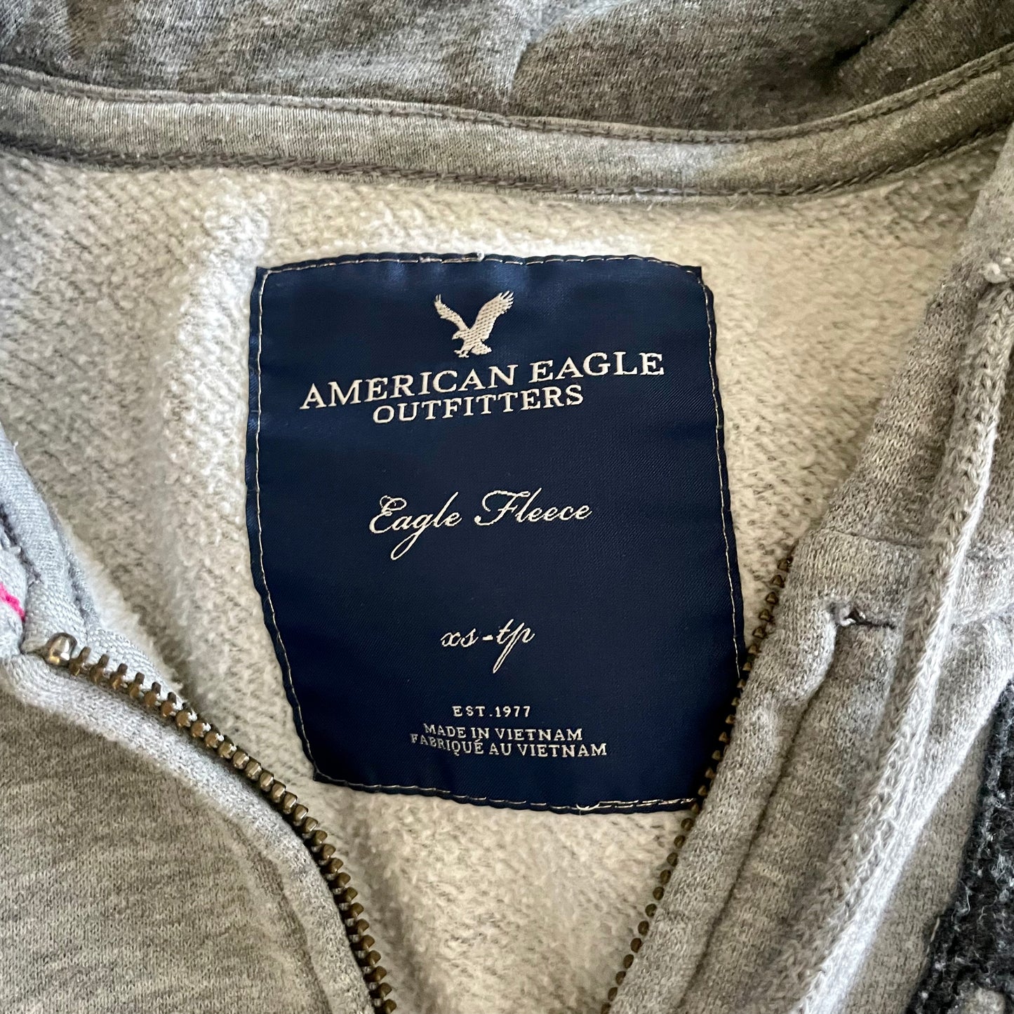 american eagle gray zip hoodie XS