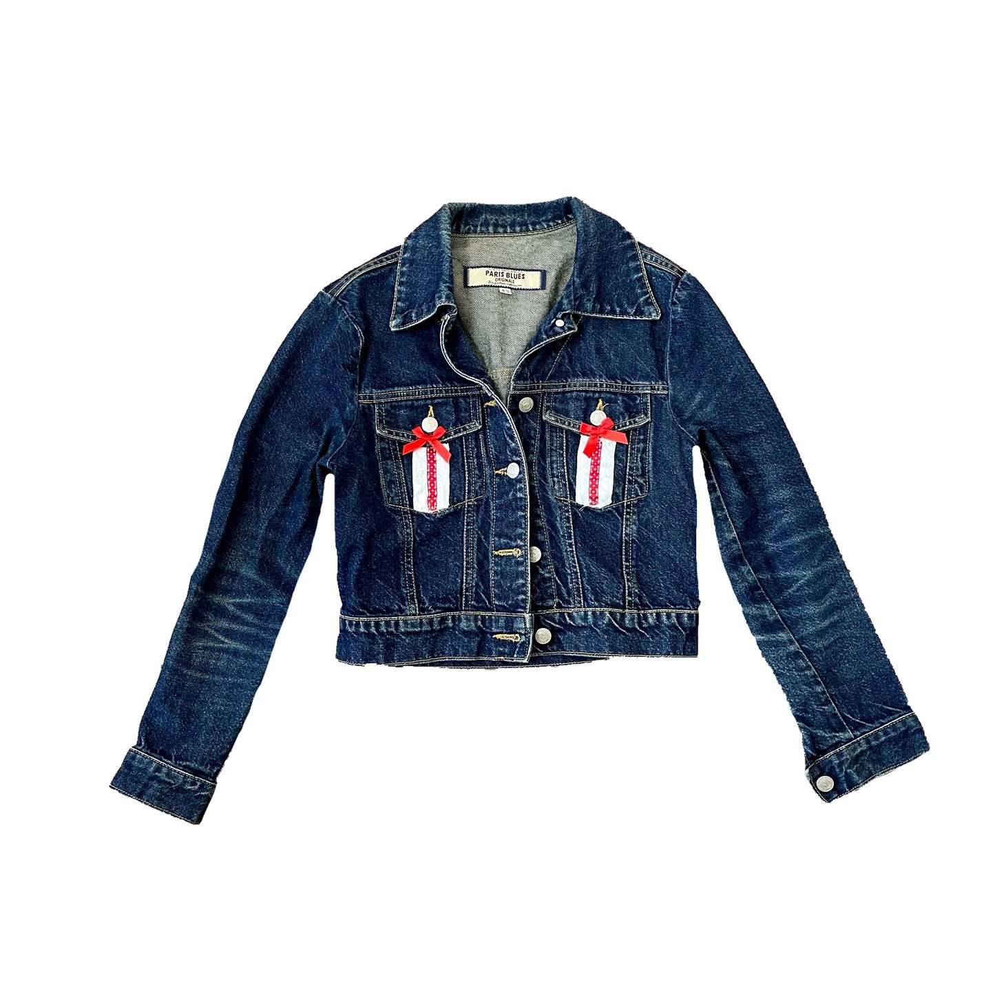 paris blues bow jean jacket XS